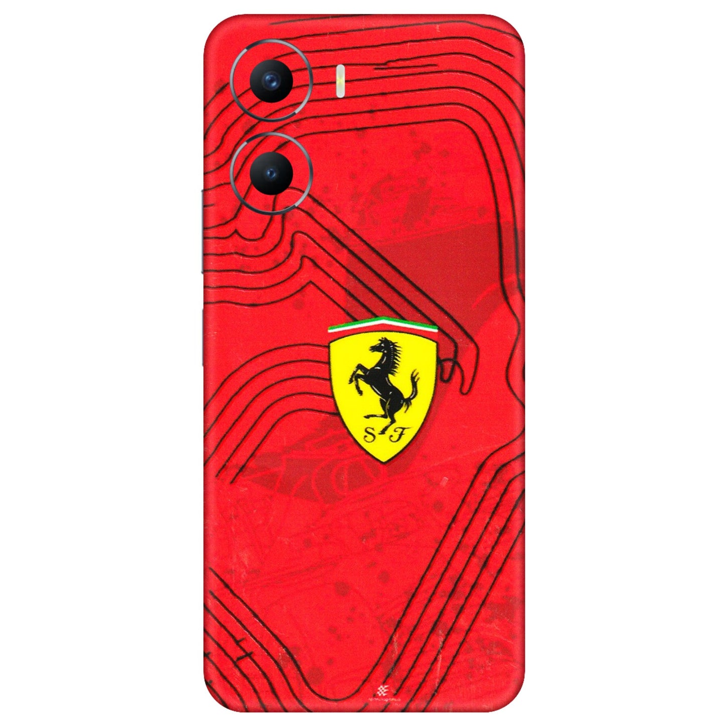 VIVO Y Series Phone Skins (All Models) - Red Ferrari Logo Stylish - 3D Embossed Finish (L-238) Vivo Y56 (5G)