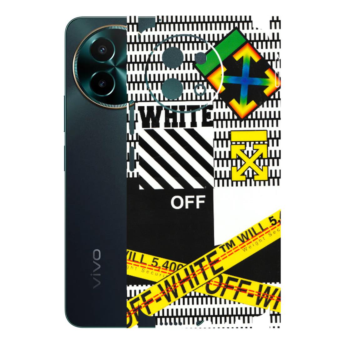 VIVO Y Series Phone Skins (All Models) - White Off Abstract - 3D Embossed Finish (L-172) Vivo Y58 5G