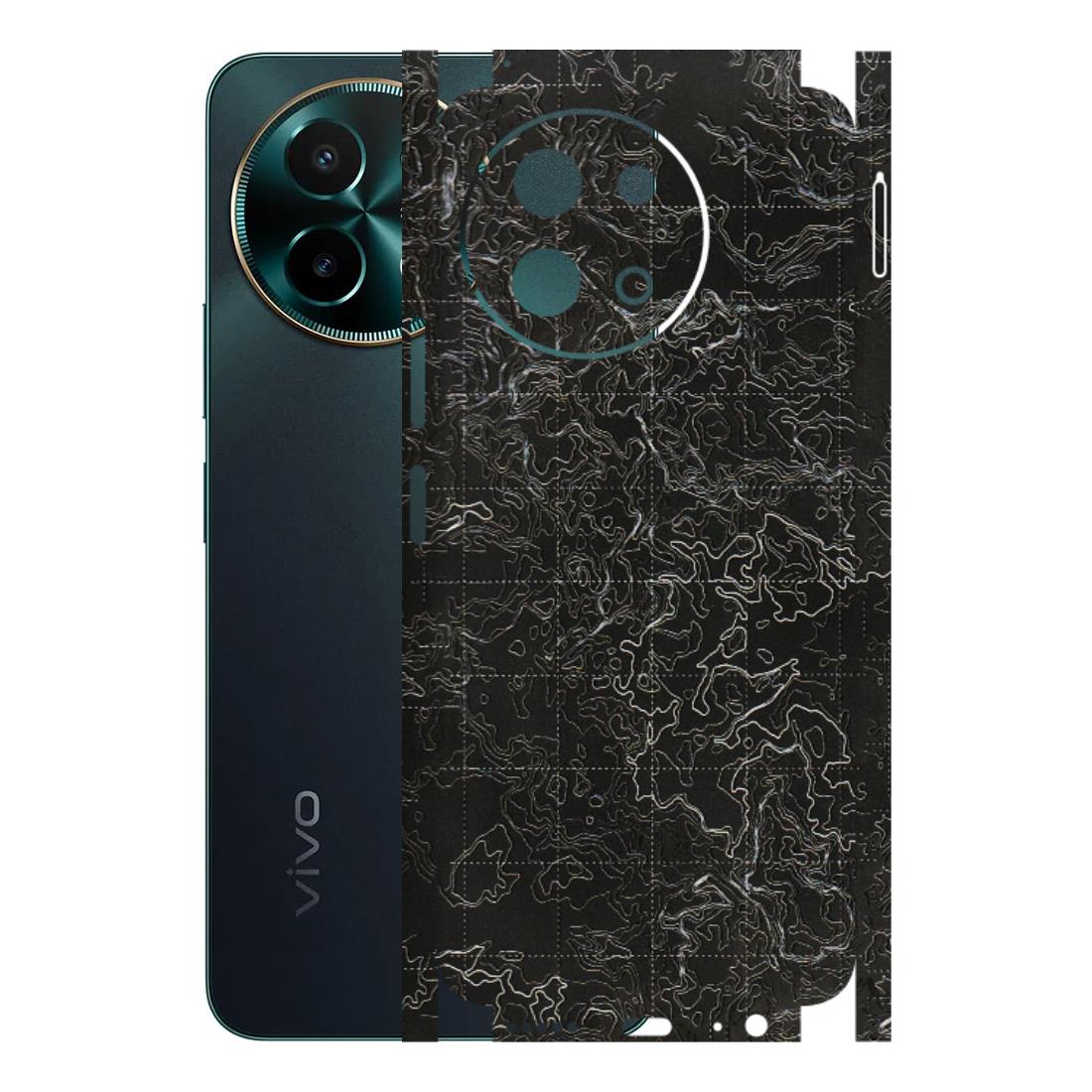 VIVO Y Series Phone Skins (All Models) - Black map Texture - 3D Embossed Finish (L-201) Vivo Y58 5G