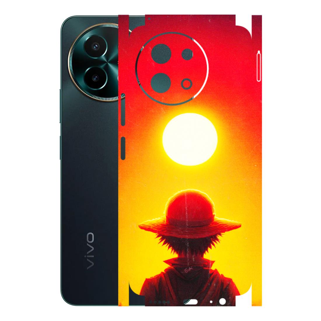 VIVO Y Series Phone Skins (All Models) - Cool Sunset With Monkey D.Luffy Anime - 3D Embossed Finish (L-329) Vivo Y58 5G