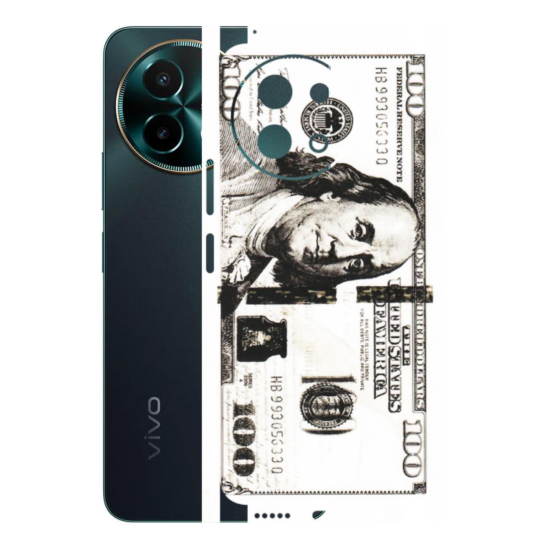 VIVO Y Series Phone Skins (All Models) - 100 Dollar Currency - Transparent Finish (T-01) Vivo Y58 5G