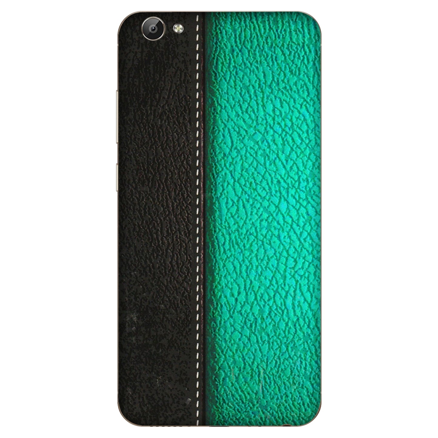 VIVO Y Series Phone Skins (All Models) - Black Green Dual Leather Stich - 3D Embossed Finish (L-233) Vivo Y66
