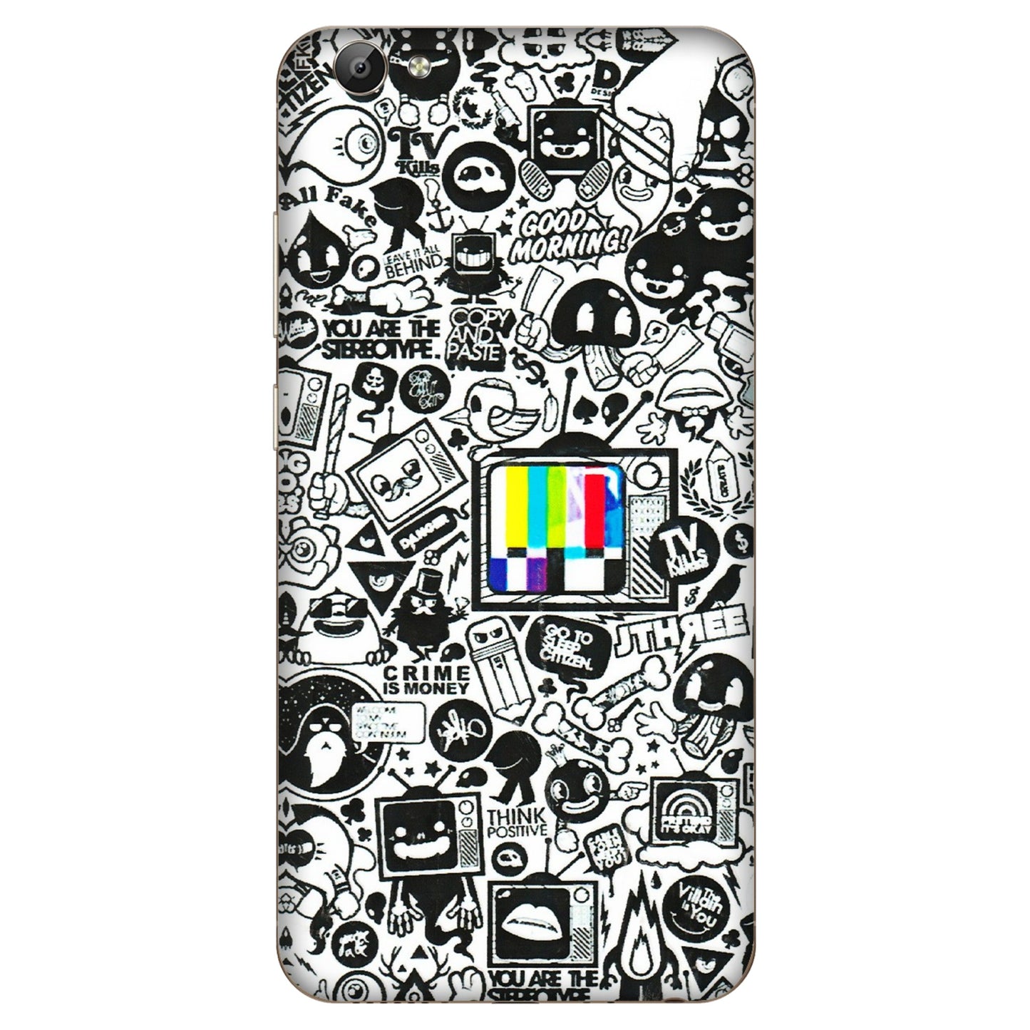 VIVO Y Series Phone Skins (All Models) - Doodles Positive Art - 3D Embossed Finish (L-263) Vivo Y66