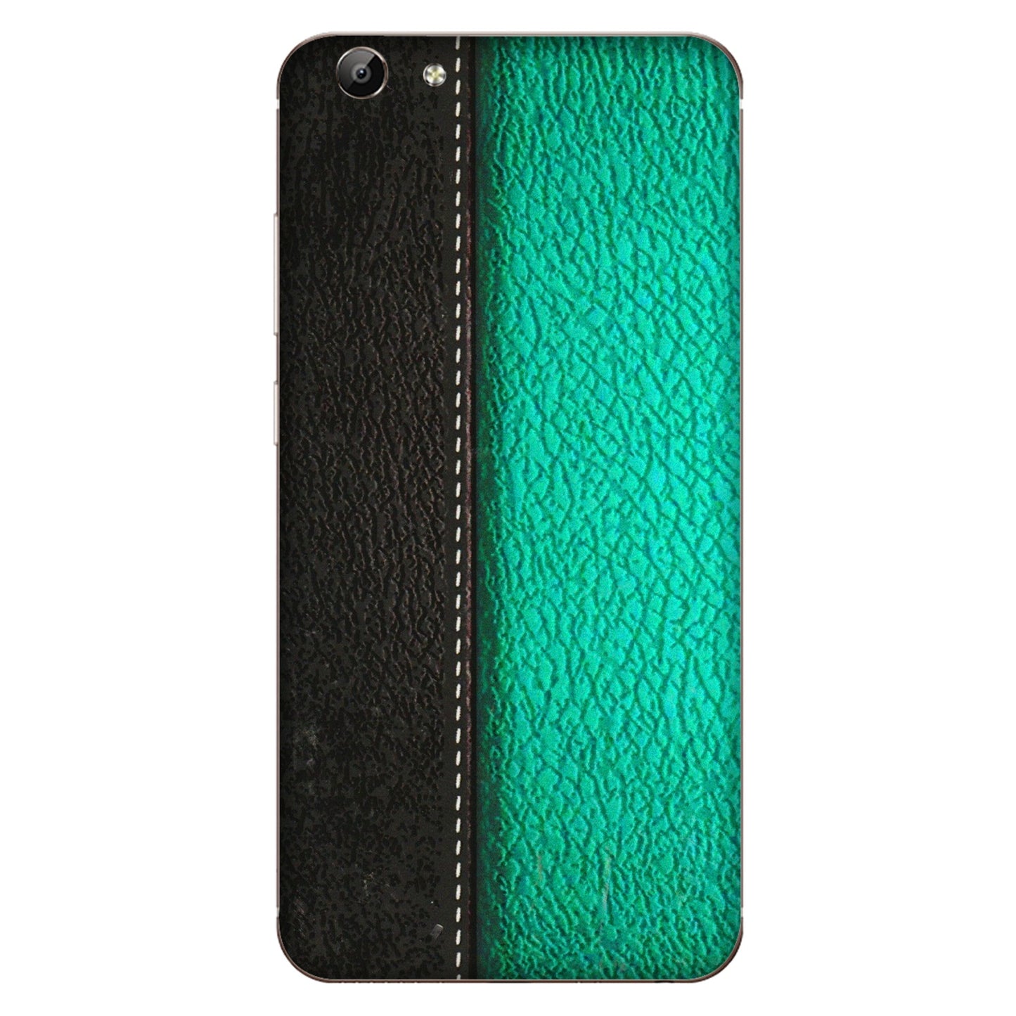 VIVO Y Series Phone Skins (All Models) - Black Green Dual Leather Stich - 3D Embossed Finish (L-233) Vivo Y69
