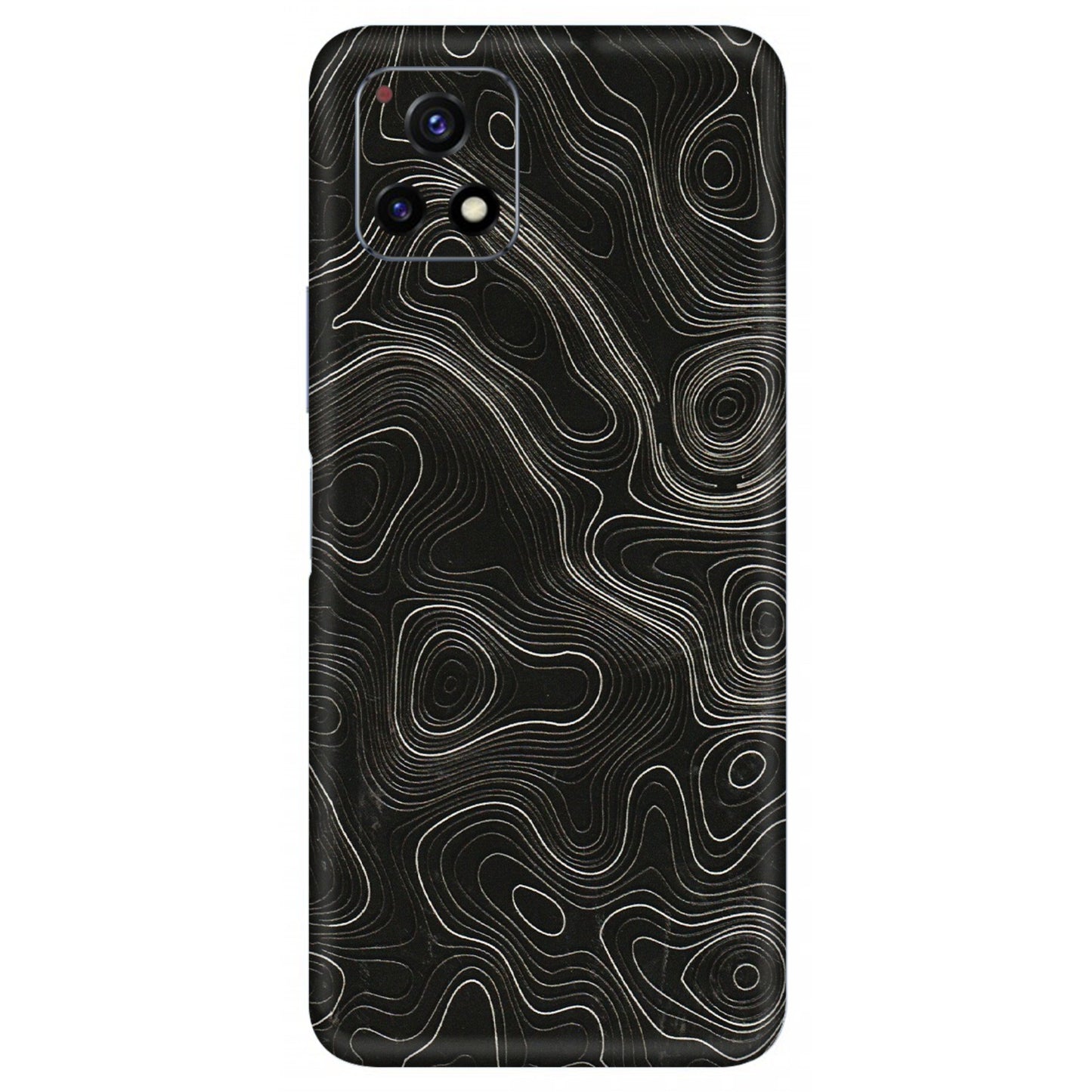 VIVO Y Series Phone Skins (All Models) - Black Swirl - 3D Embossed Finish (L-196) Vivo Y72 (5G)