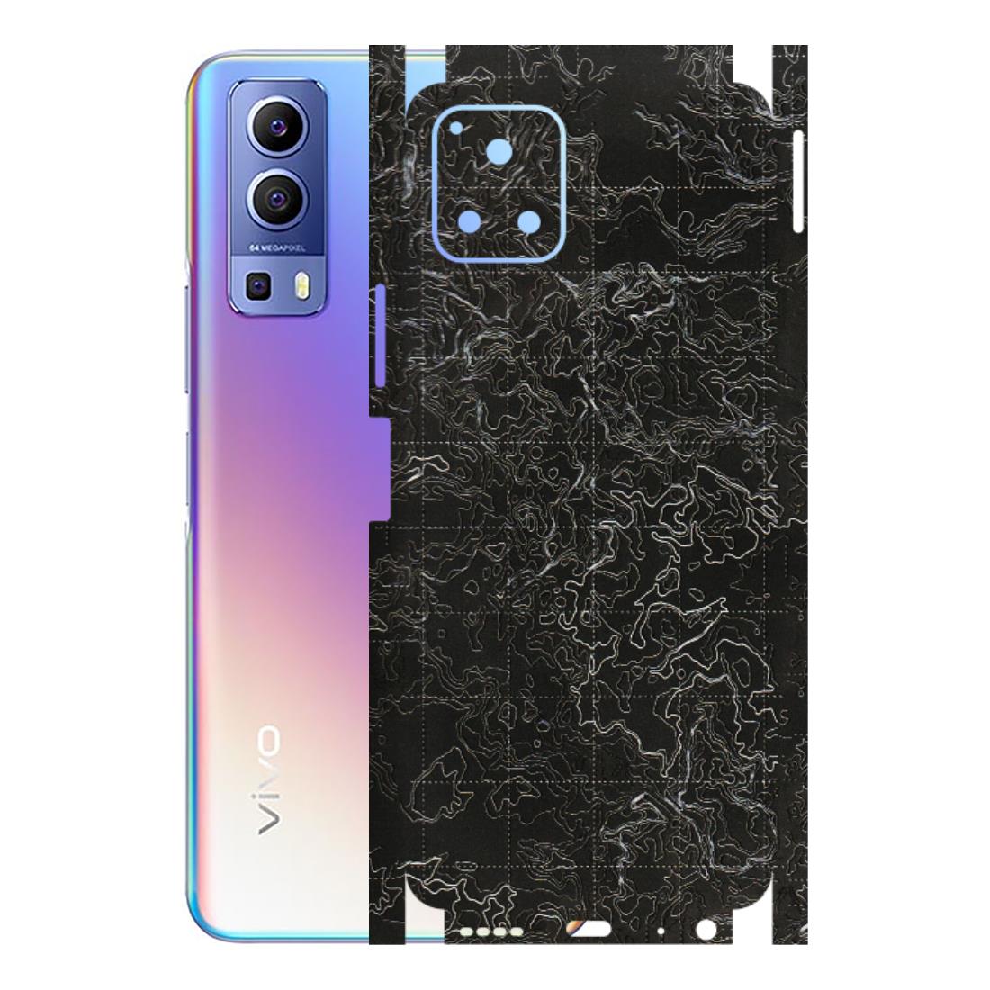 VIVO Y Series Phone Skins (All Models) - Black map Texture - 3D Embossed Finish (L-201) Vivo Y72 (5G)