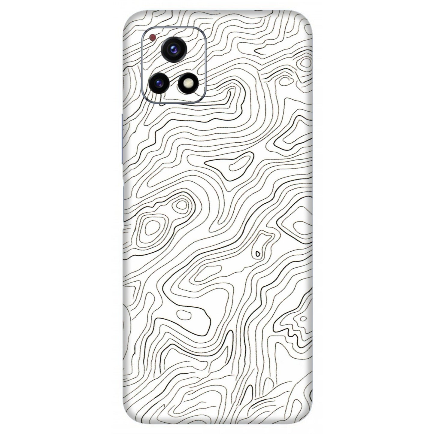 VIVO Y Series Phone Skins (All Models) - White Black Swirls - 3D Embossed Finish (L-219) Vivo Y72 (5G)