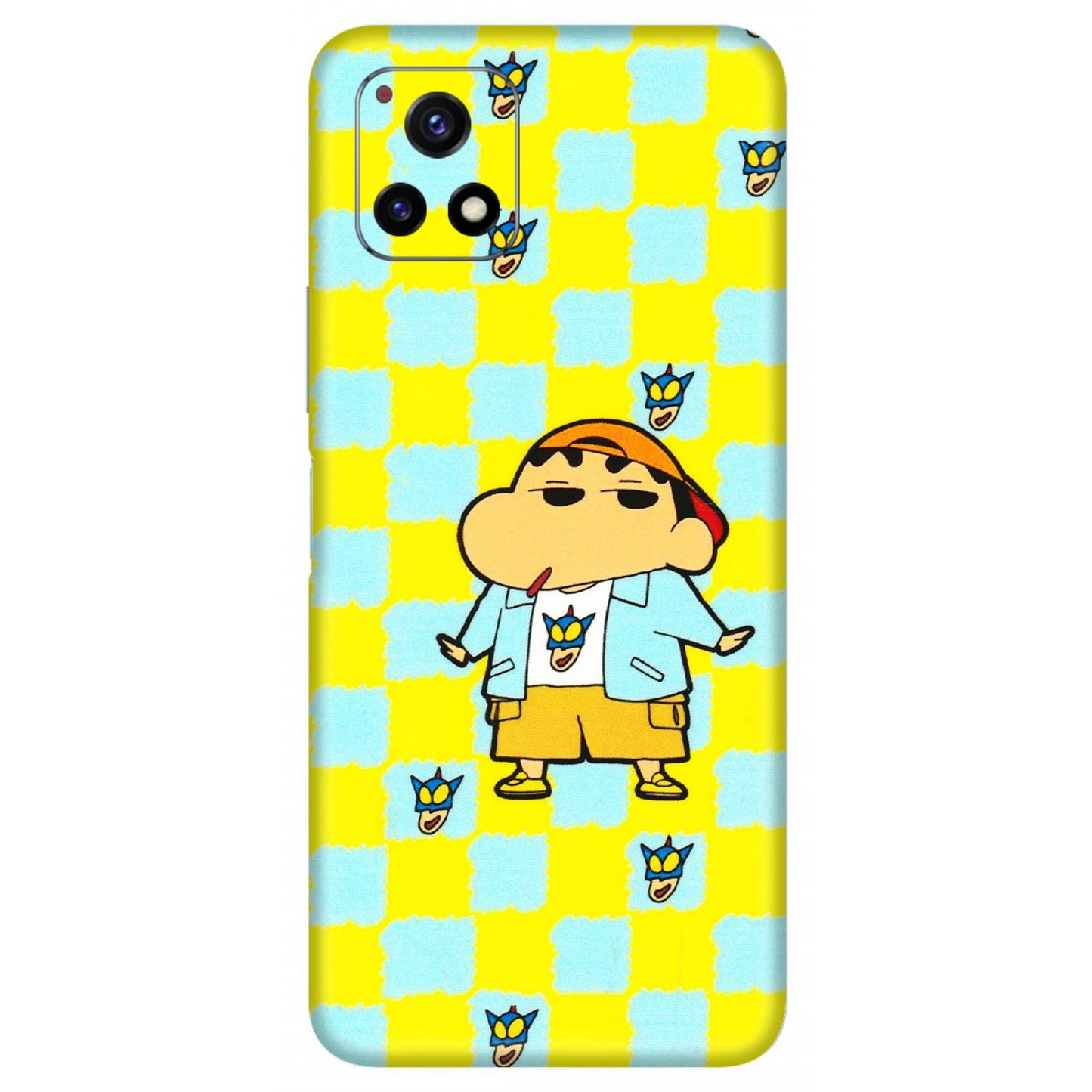 VIVO Y Series Phone Skins (All Models) - Yellow Blue Shinchan Cute - 3D Embossed Finish (L-221) Vivo Y72 (5G)
