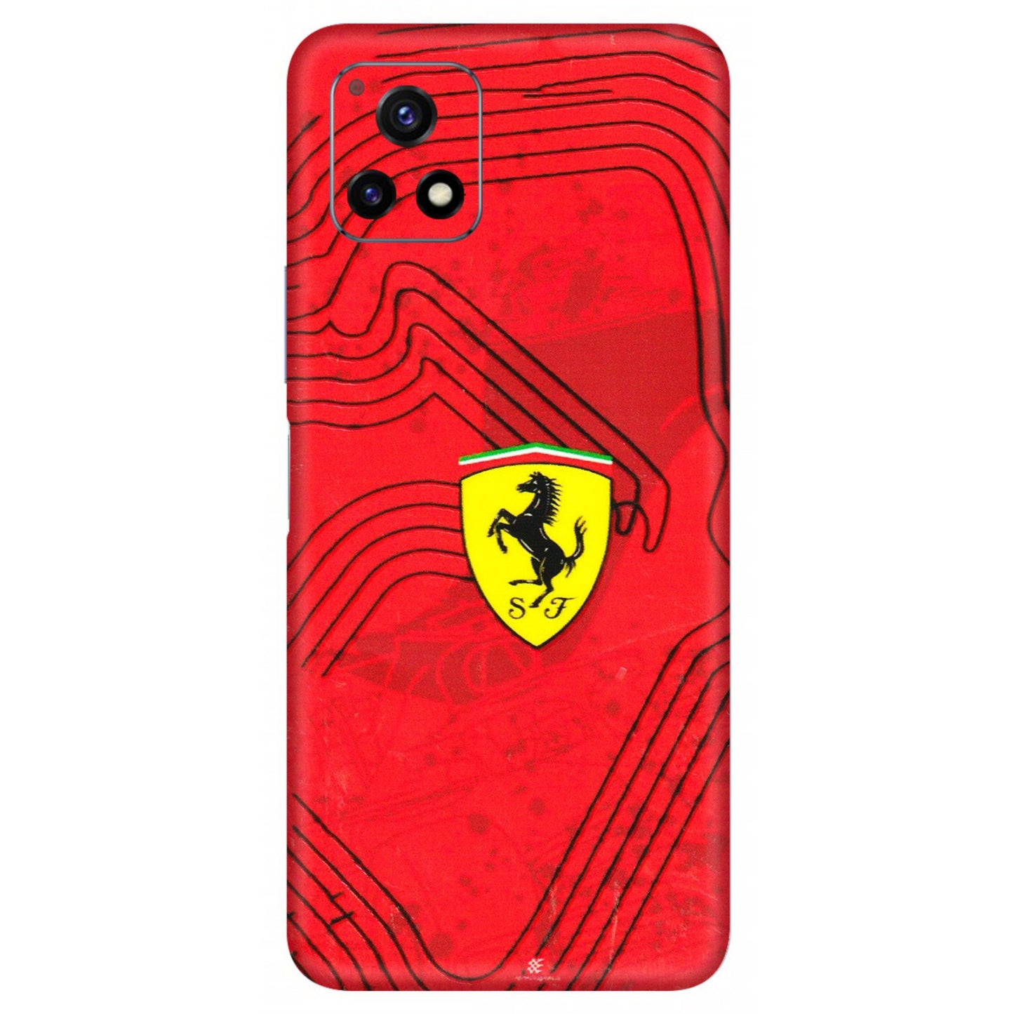 VIVO Y Series Phone Skins (All Models) - Red Ferrari Logo Stylish - 3D Embossed Finish (L-238) Vivo Y72 (5G)