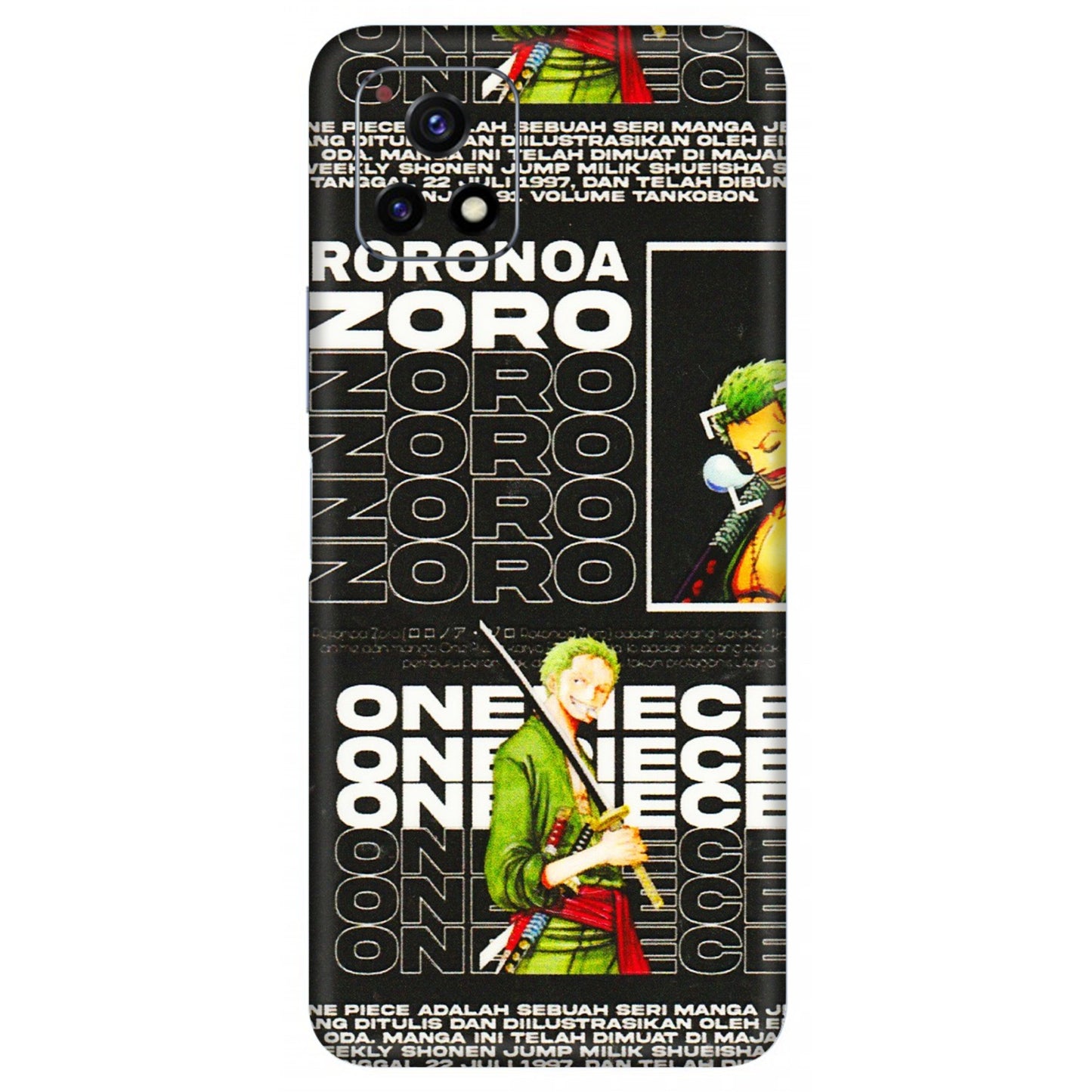 VIVO Y Series Phone Skins (All Models) - One Piece Zoro - 3D Embossed Finish (L-250) Vivo Y72 (5G)