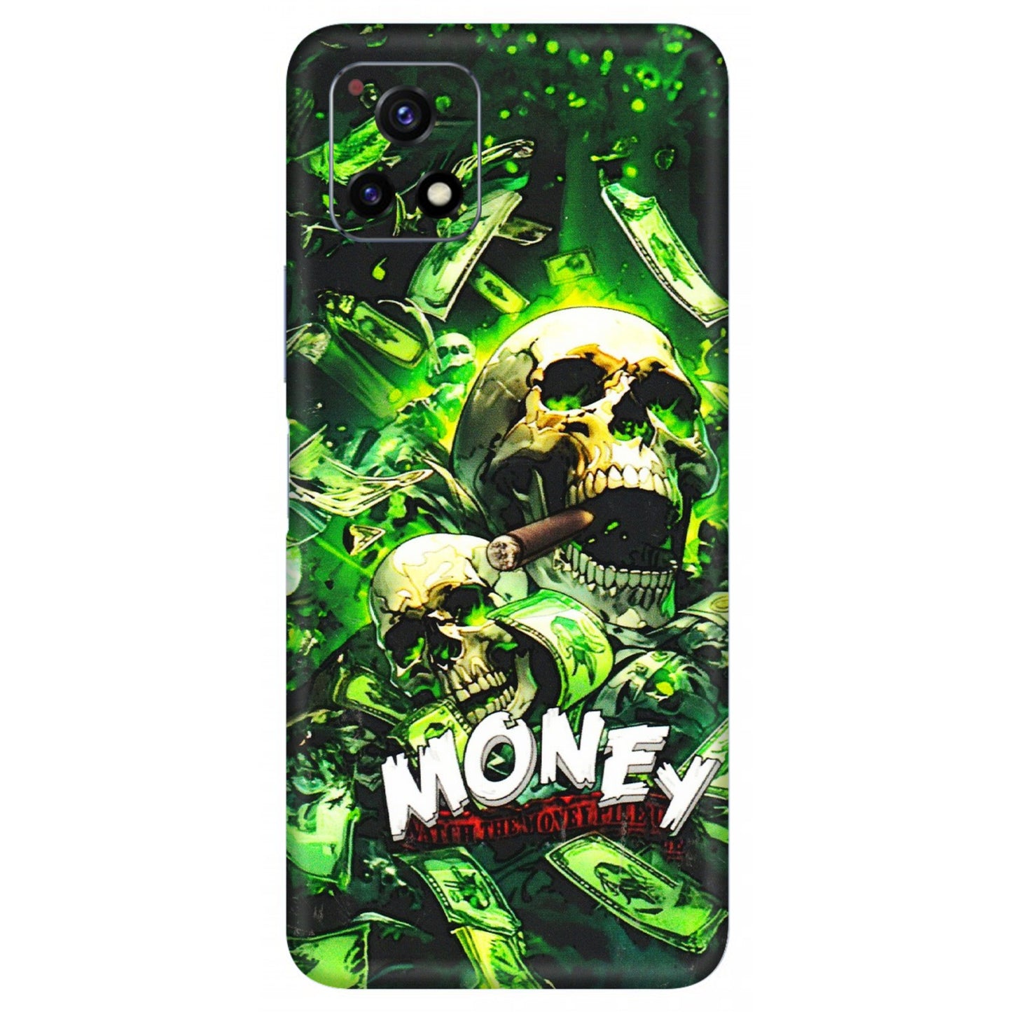 VIVO Y Series Phone Skins (All Models) - Skull Money - 3D Embossed Finish (L-303) Vivo Y72 (5G)