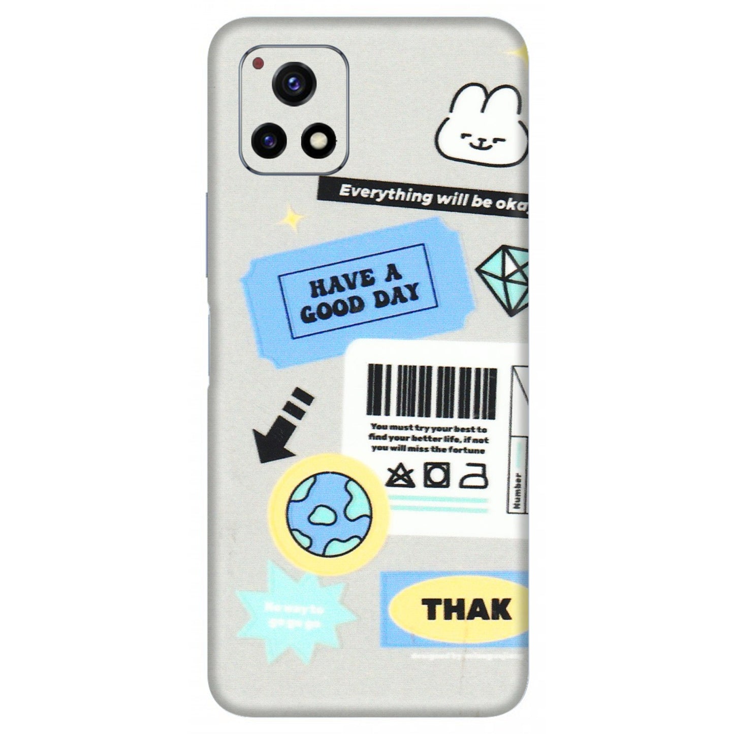 VIVO Y Series Phone Skins (All Models) - Will Be Okay Design - 3D Embossed Finish (L-316) Vivo Y72 (5G)