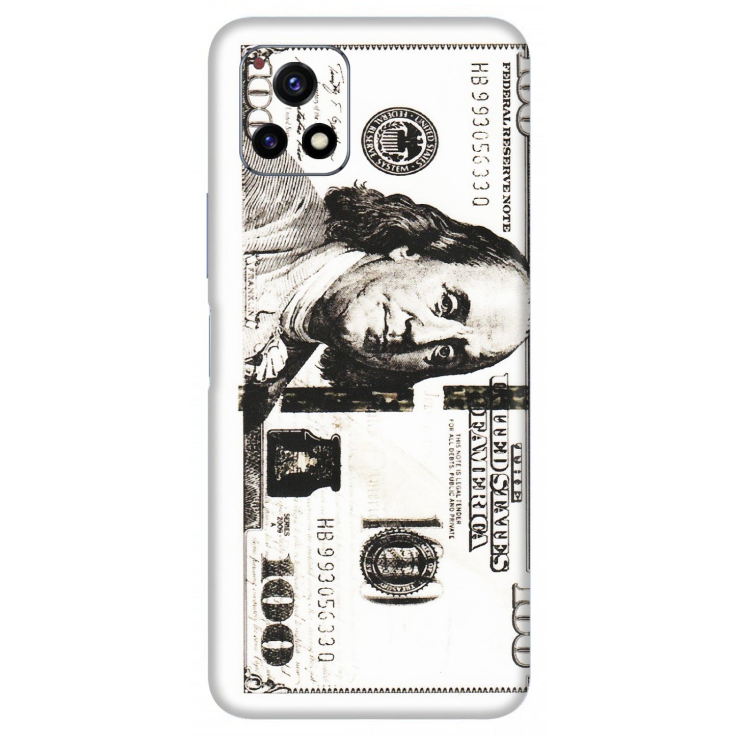 VIVO Y Series Phone Skins (All Models) - 100 Dollar Currency - Transparent Finish (T-01) Vivo Y72 (5G)