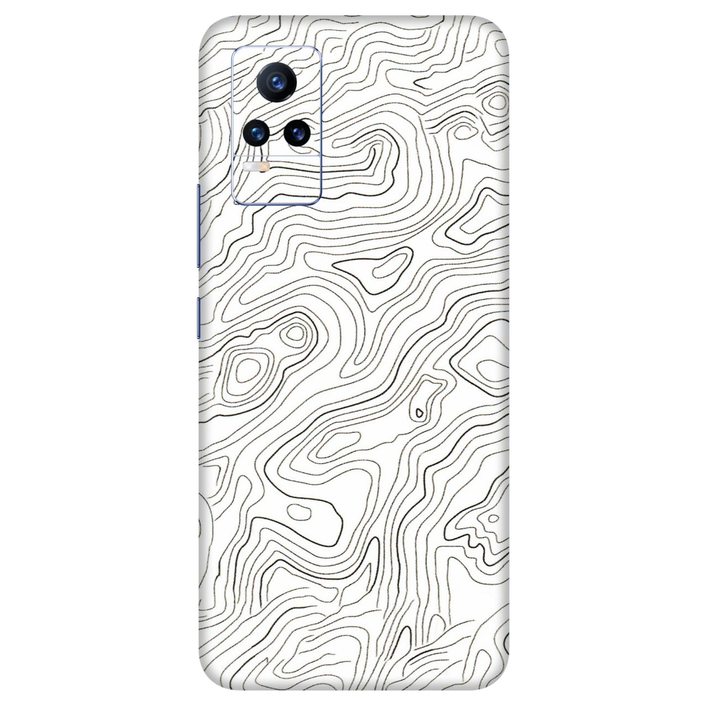 VIVO Y Series Phone Skins (All Models) - White Black Swirls - 3D Embossed Finish (L-219) Vivo Y73
