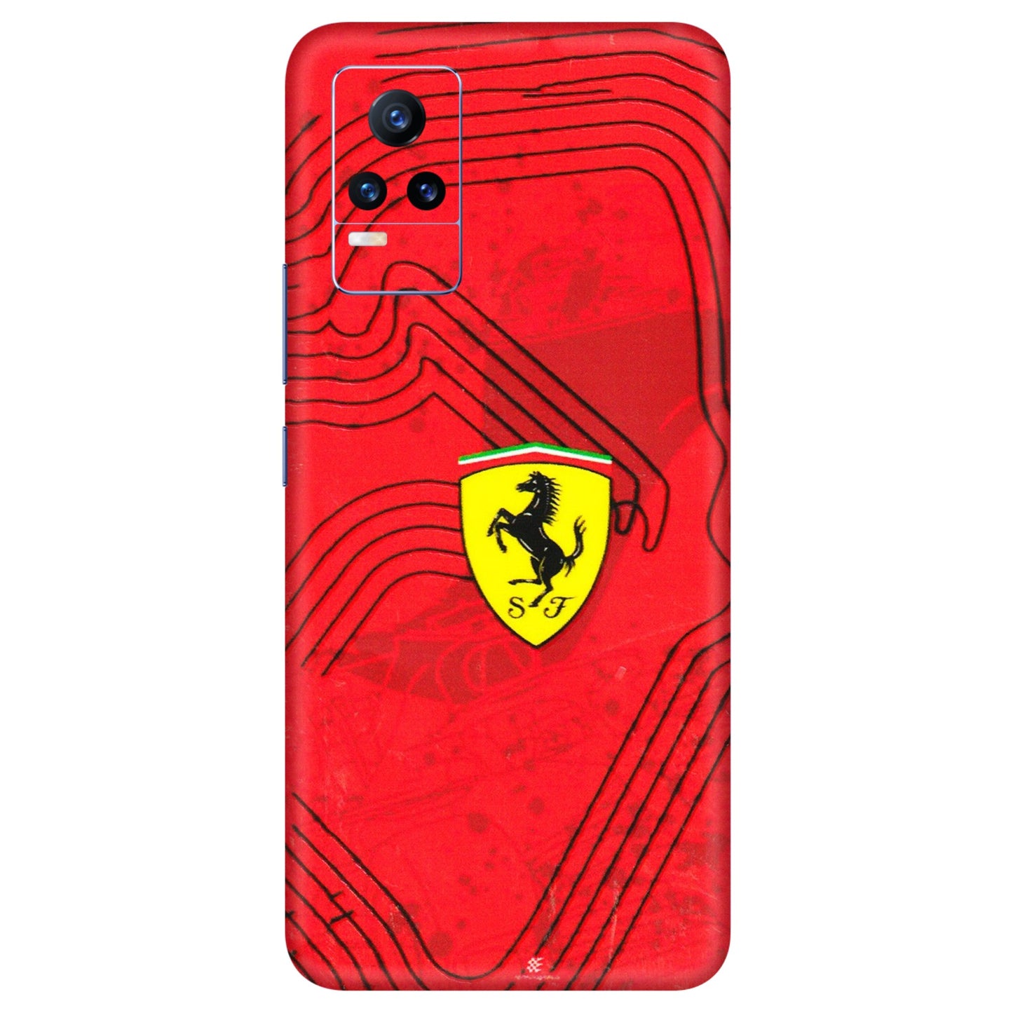 VIVO Y Series Phone Skins (All Models) - Red Ferrari Logo Stylish - 3D Embossed Finish (L-238) Vivo Y73