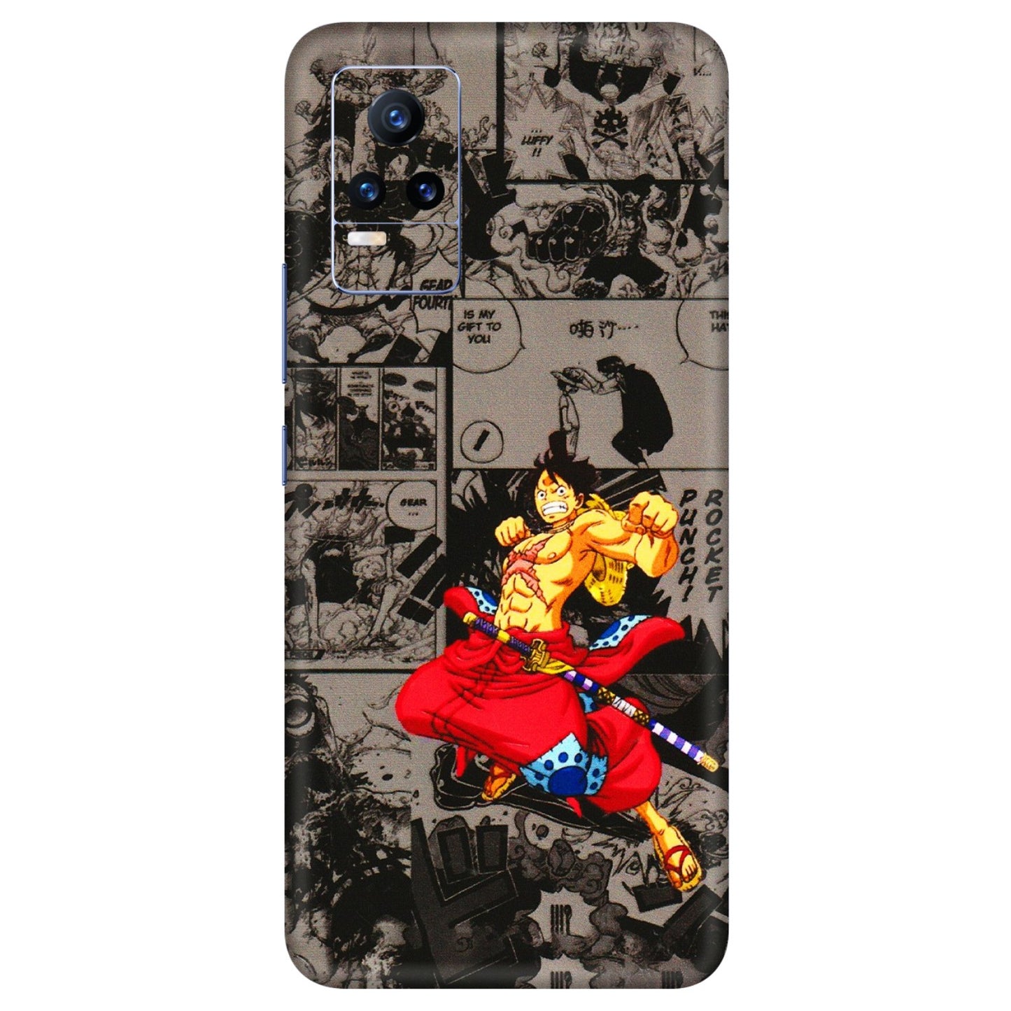 VIVO Y Series Phone Skins (All Models) - One Piece Rocket Punch Manga - 3D Embossed Finish (L-25) Vivo Y73