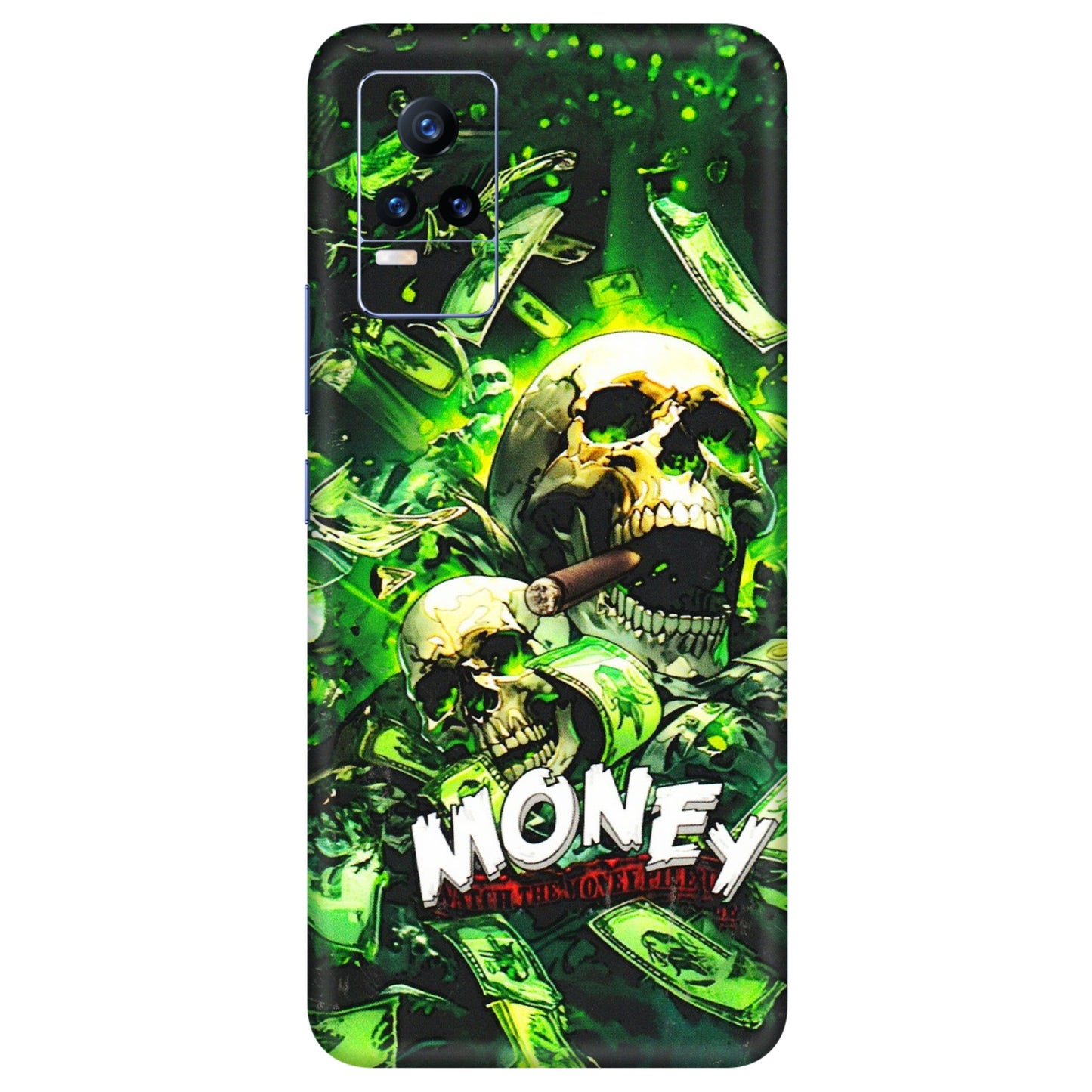 VIVO Y Series Phone Skins (All Models) - Skull Money - 3D Embossed Finish (L-303) Vivo Y73