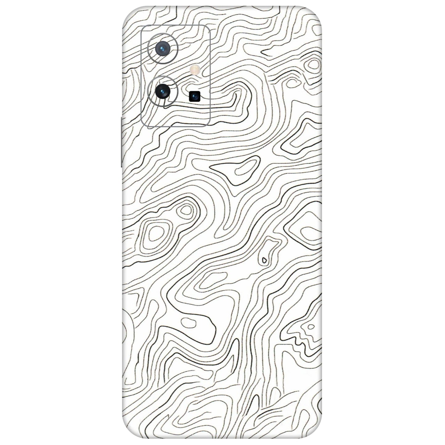 VIVO Y Series Phone Skins (All Models) - White Black Swirls - 3D Embossed Finish (L-219) Vivo Y75 (5G)