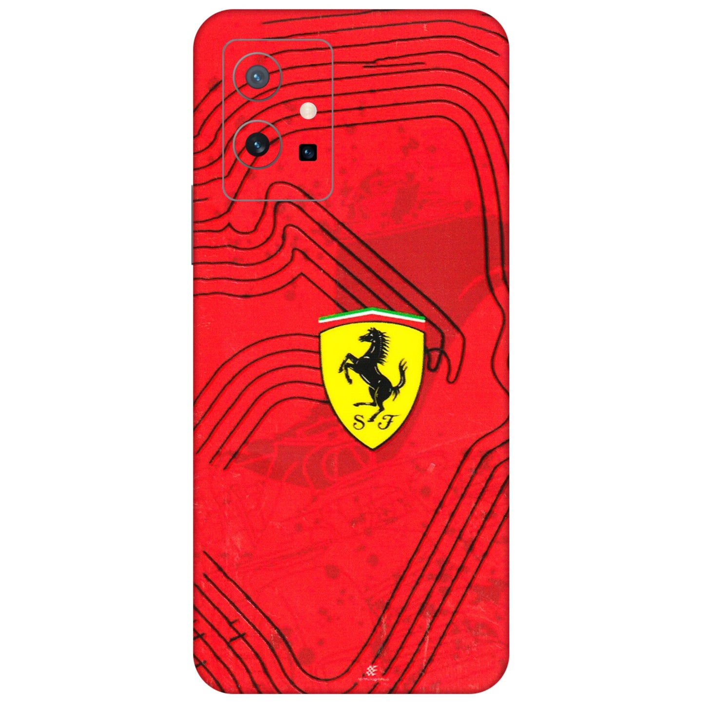VIVO Y Series Phone Skins (All Models) - Red Ferrari Logo Stylish - 3D Embossed Finish (L-238) Vivo Y75 (5G)