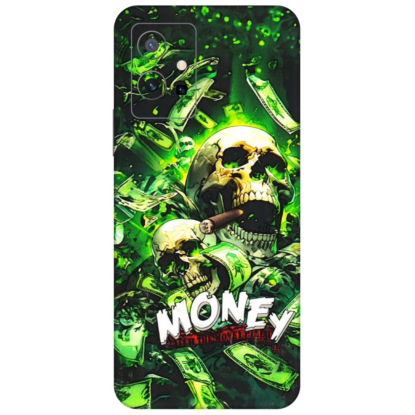 VIVO Y Series Phone Skins (All Models) - Skull Money - 3D Embossed Finish (L-303) Vivo Y75 (5G)