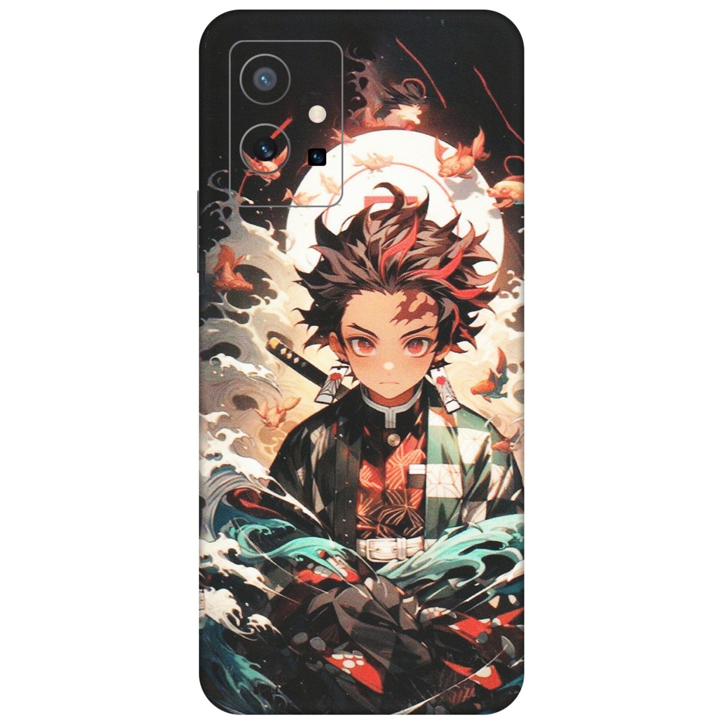 VIVO Y Series Phone Skins (All Models) - Tanjiro Demon Slayer Anime - Matte Finish (M-158) Vivo Y75 (5G)
