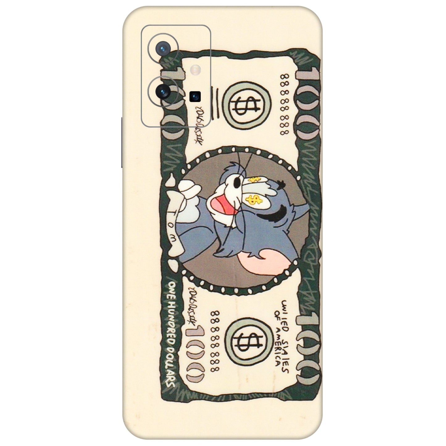VIVO Y Series Phone Skins (All Models) - One Hundred Dollar Tom - Transparent Finish (T-16) Vivo Y75 (5G)