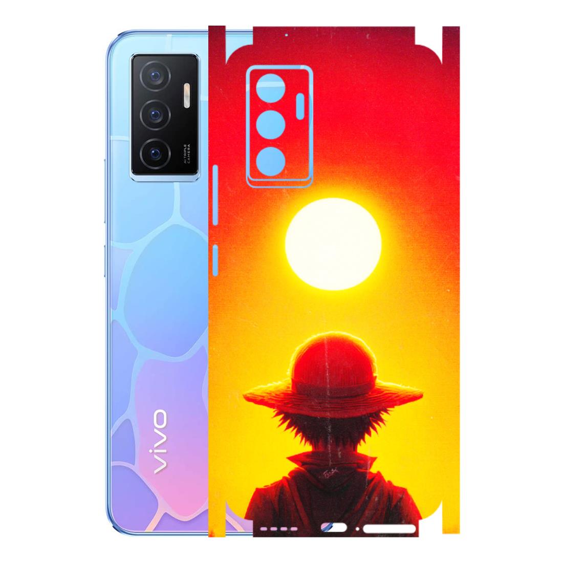 VIVO Y Series Phone Skins (All Models) - Cool Sunset With Monkey D.Luffy Anime - 3D Embossed Finish (L-329) Vivo Y75