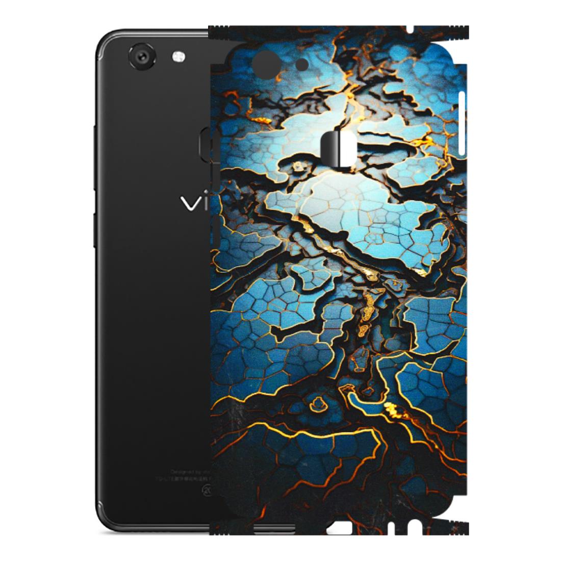 VIVO Y Series Phone Skins (All Models) - Blue Gold Abstract - 3D Embossed Finish (L-11) Vivo Y79