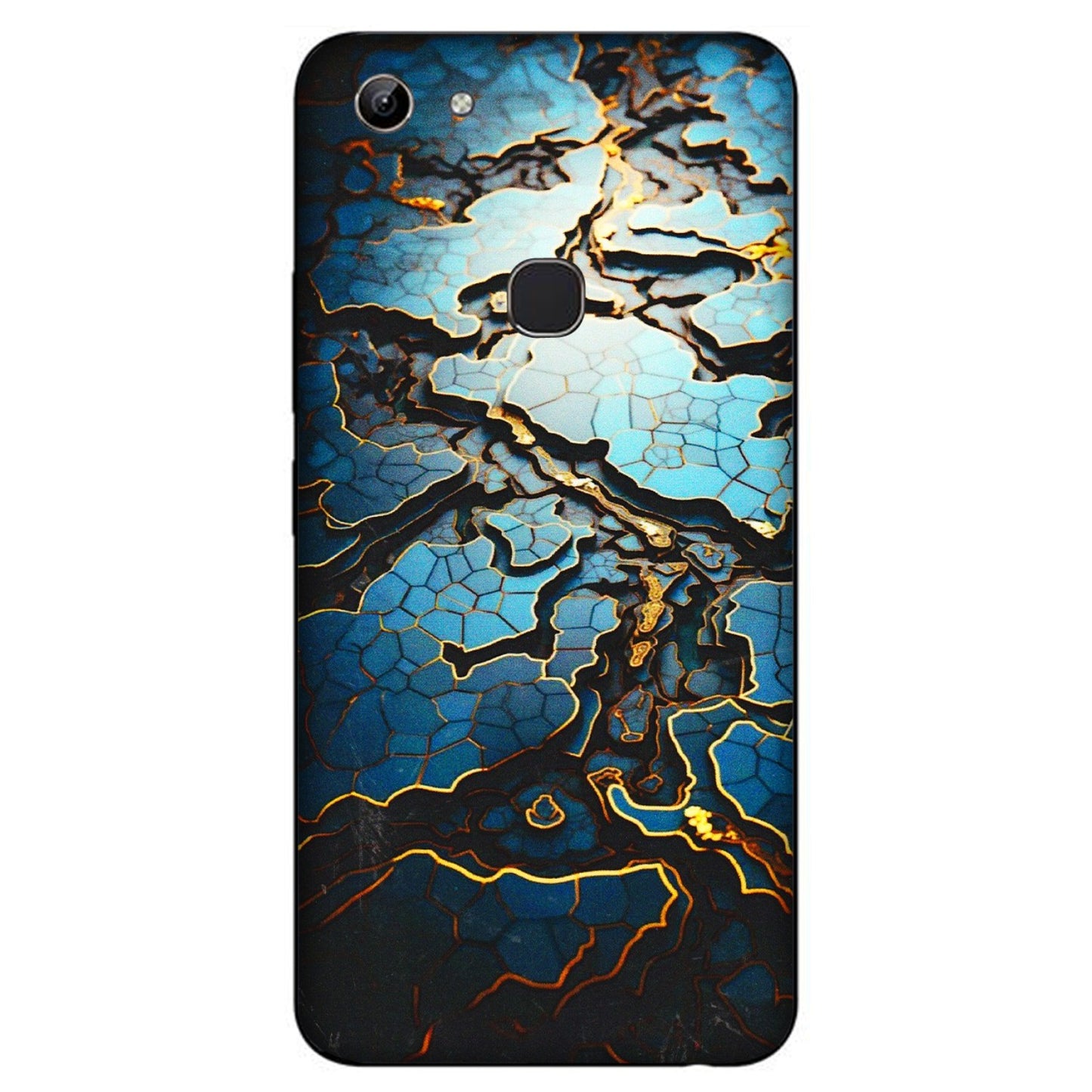 VIVO Y Series Phone Skins (All Models) - Blue Gold Abstract - 3D Embossed Finish (L-11) Vivo Y81