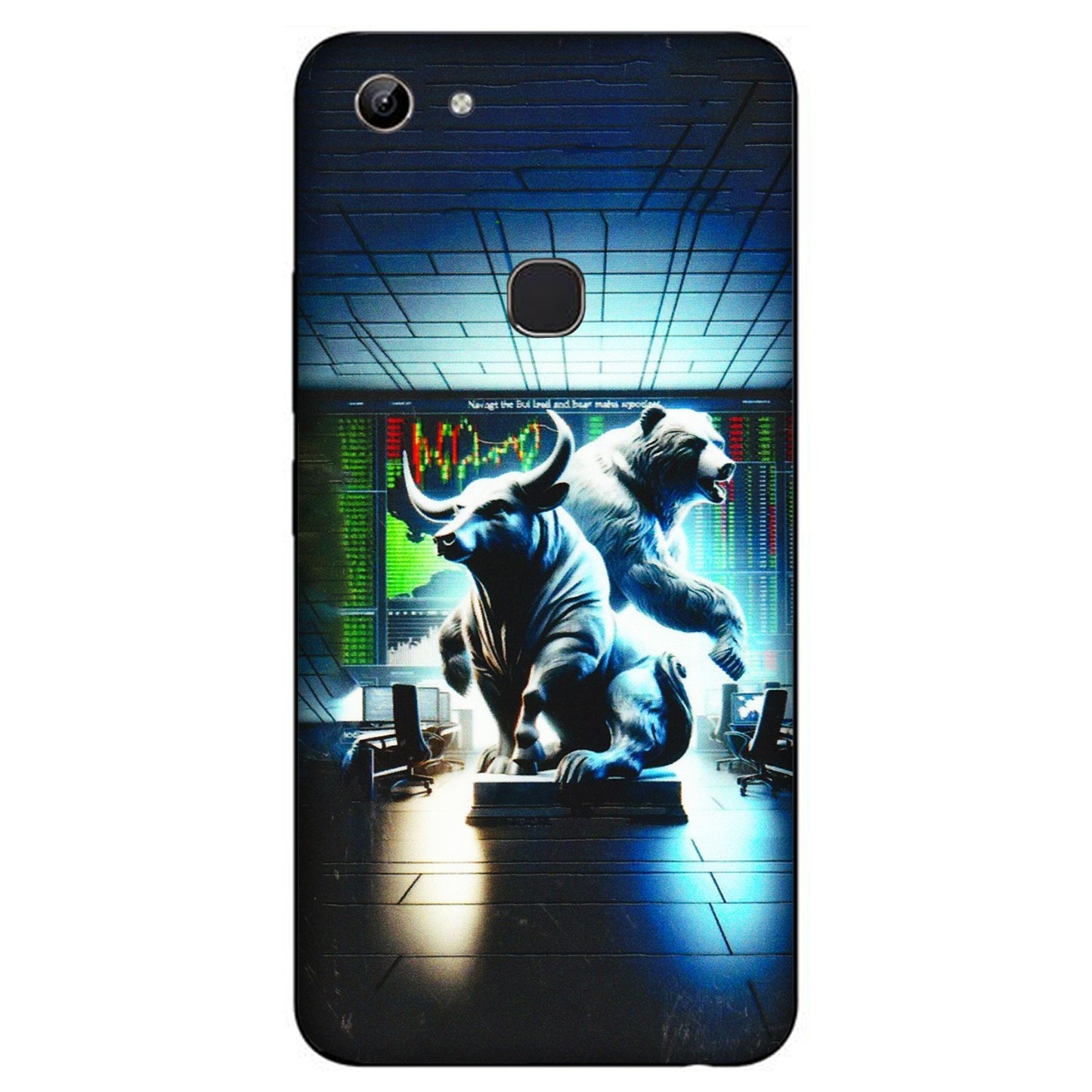 VIVO Y Series Phone Skins (All Models) - Stock Market Sensex Bear vs Bulls - 3D Embossed Finish (L-15) Vivo Y81
