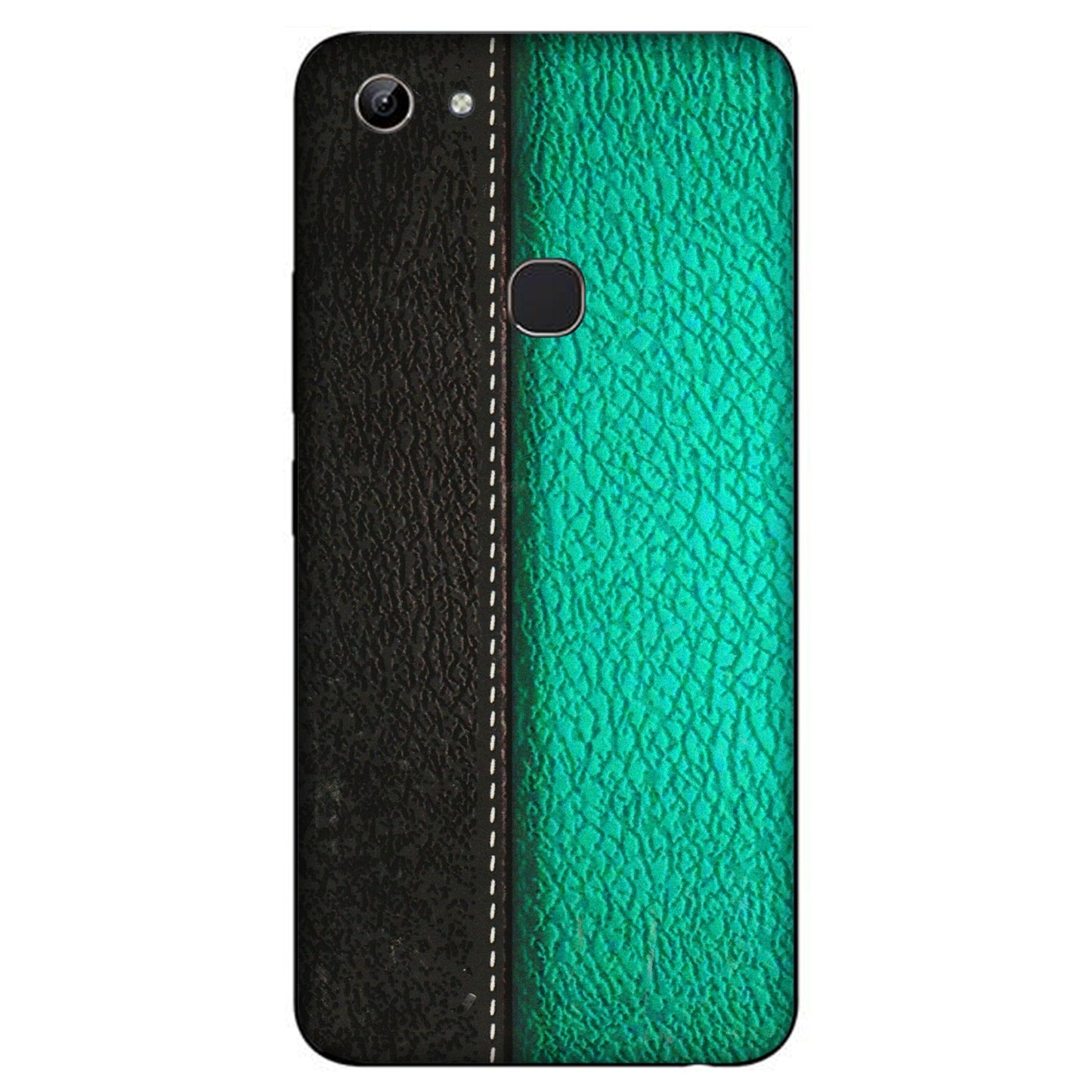 VIVO Y Series Phone Skins (All Models) - Black Green Dual Leather Stich - 3D Embossed Finish (L-233) Vivo Y81