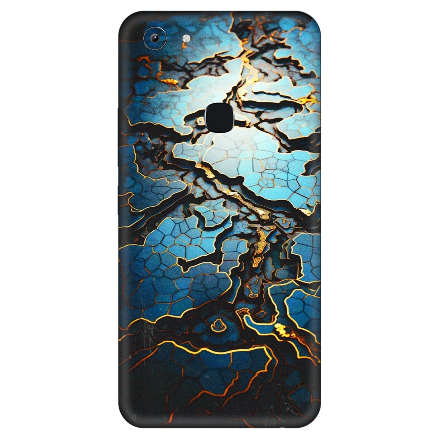 VIVO Y Series Phone Skins (All Models) - Blue Gold Abstract - 3D Embossed Finish (L-11) Vivo Y83
