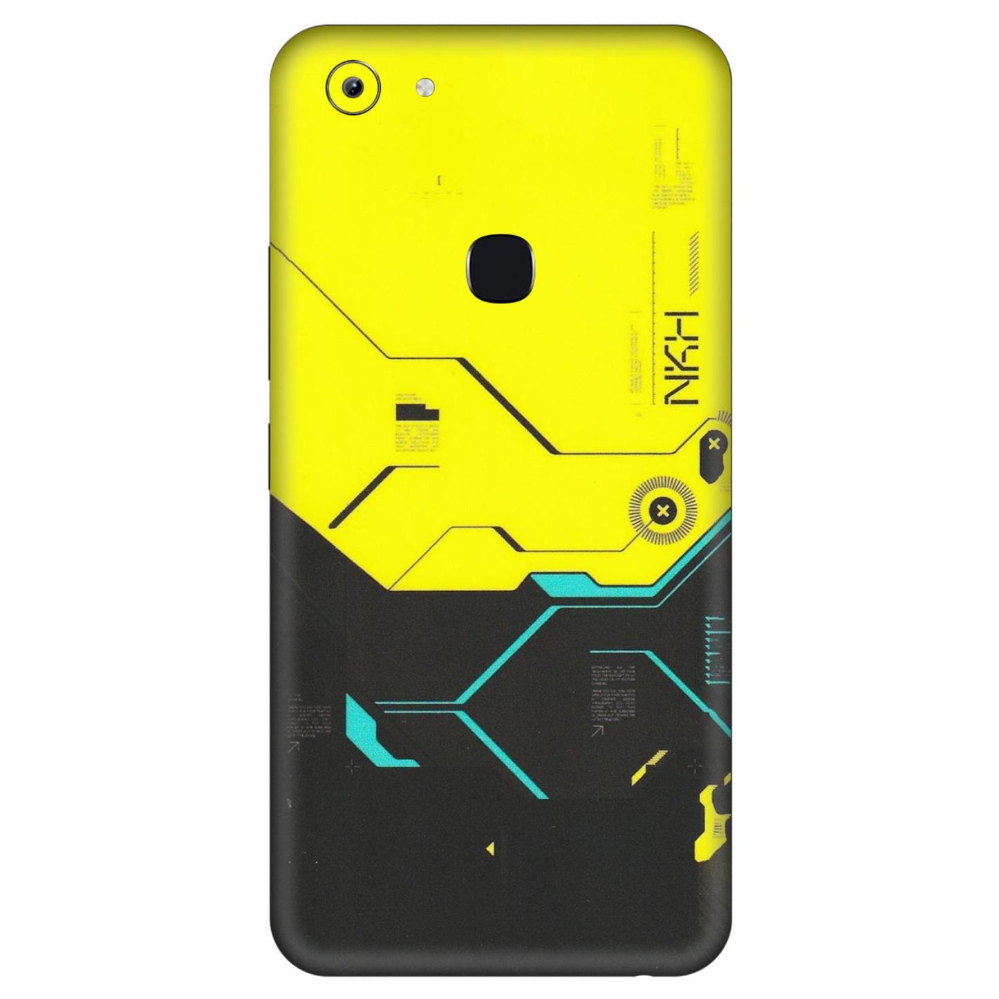 VIVO Y Series Phone Skins (All Models) - Black Yellow Technica - Matte Finish (M-53) Vivo Y83