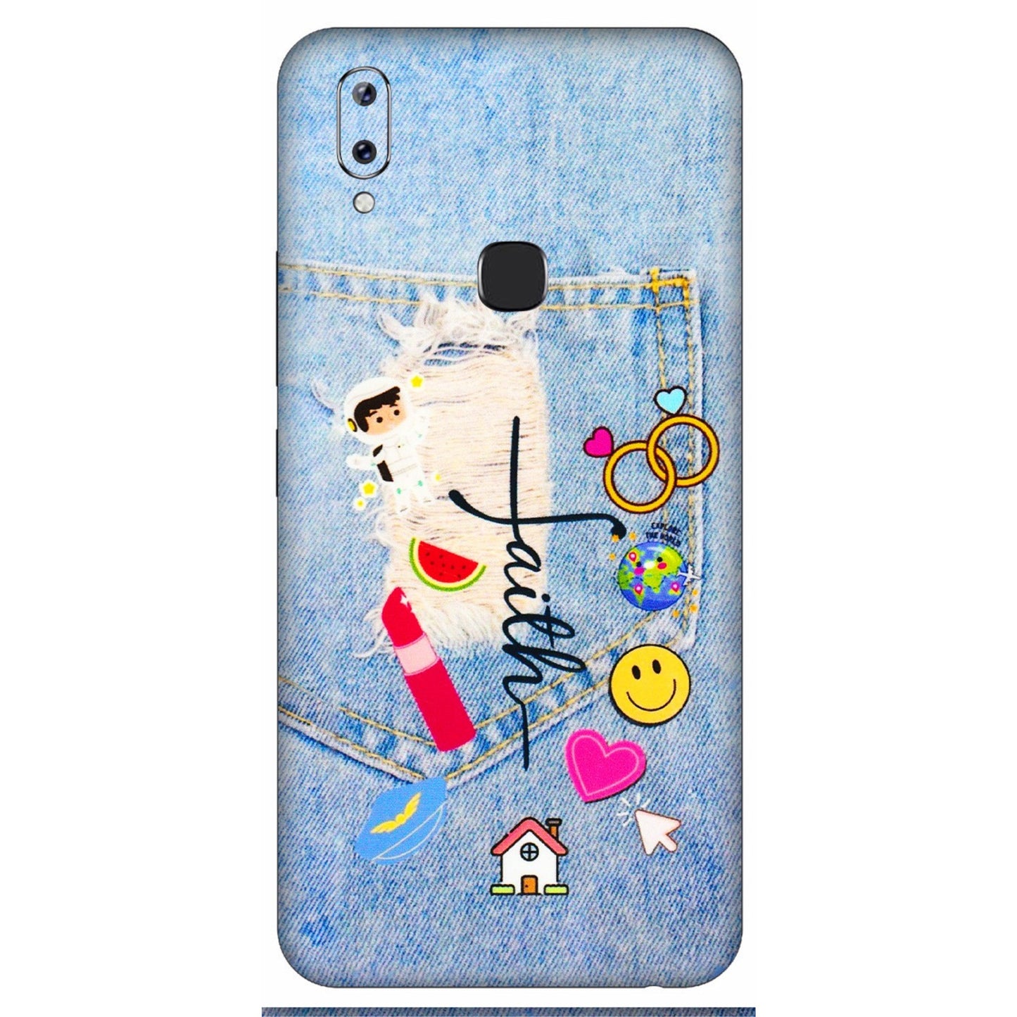VIVO Y Series Phone Skins (All Models) - Denim Jeans Pocket - 3D Embossed Finish (L-134) Vivo Y83 Pro
