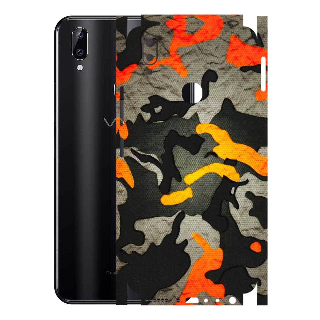 VIVO Y Series Phone Skins (All Models) - Orange Camouflage - 3D Embossed Finish (L-204) Vivo Y83 Pro