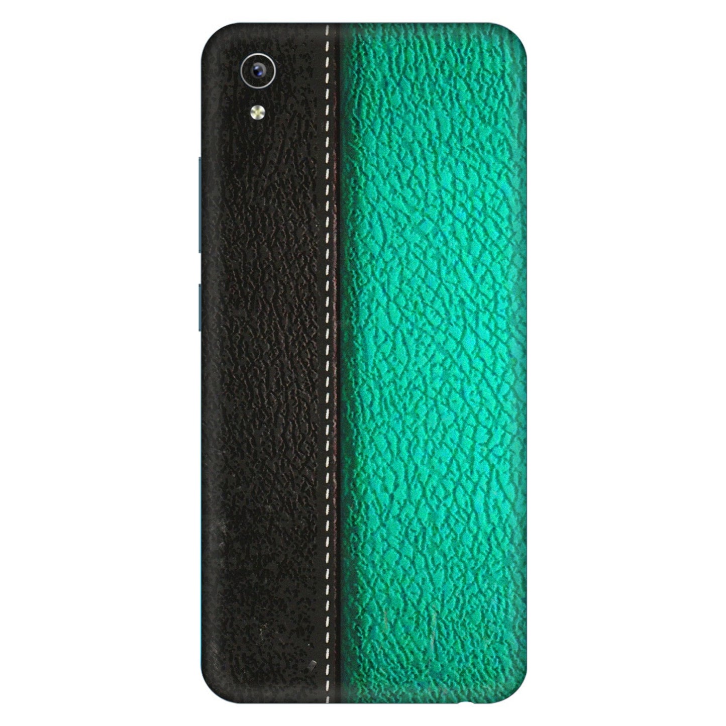 VIVO Y Series Phone Skins (All Models) - Black Green Dual Leather Stich - 3D Embossed Finish (L-233) Vivo Y91i
