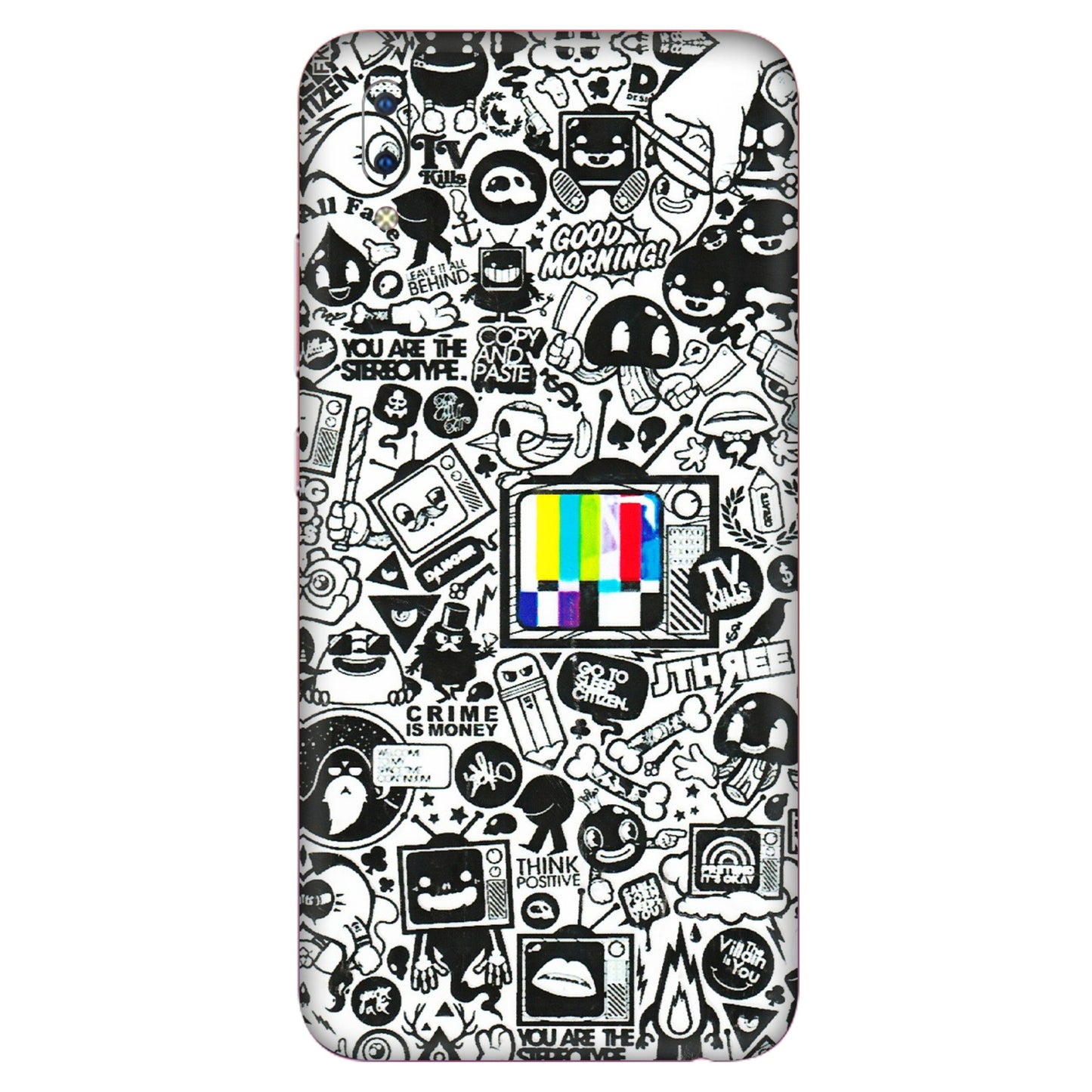 VIVO Y Series Phone Skins (All Models) - Doodles Positive Art - 3D Embossed Finish (L-263) Vivo Y93