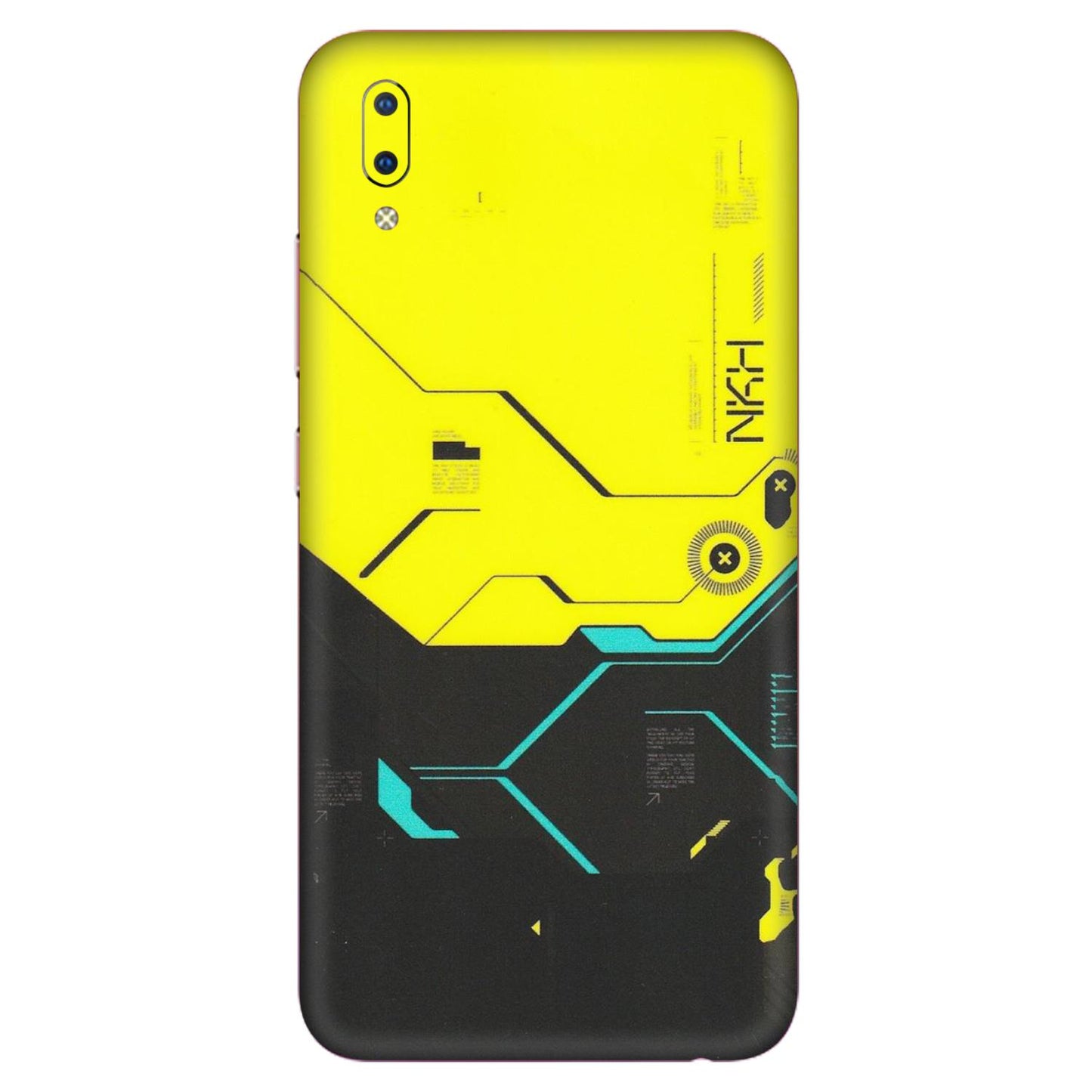 VIVO Y Series Phone Skins (All Models) - Black Yellow Technica - Matte Finish (M-53) Vivo Y93