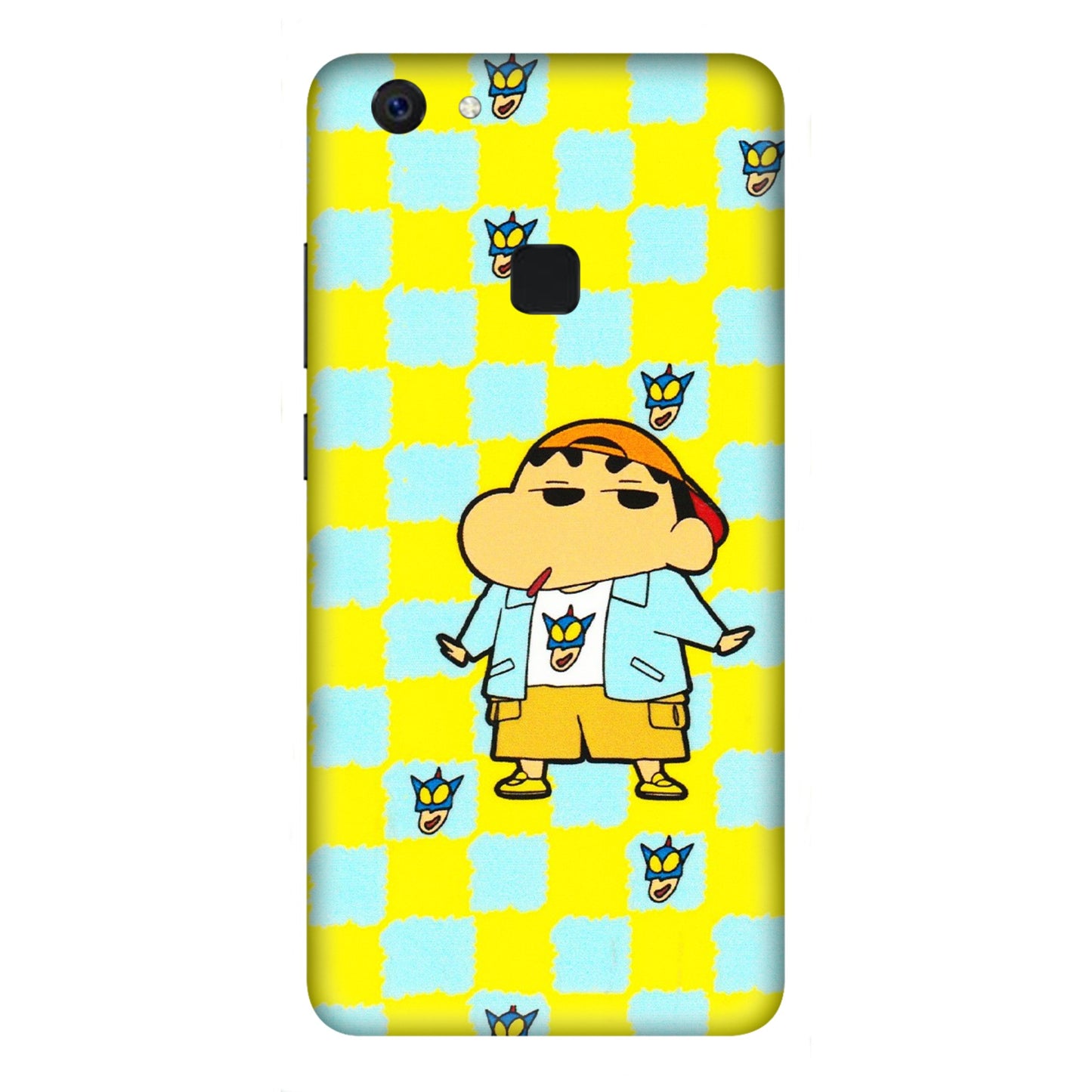 VIVO Z/V/X/T/U/S Series Phone Skins (All Models) - Yellow Blue Shinchan Cute - 3D Embossed Finish (L-221) Vivo Z10