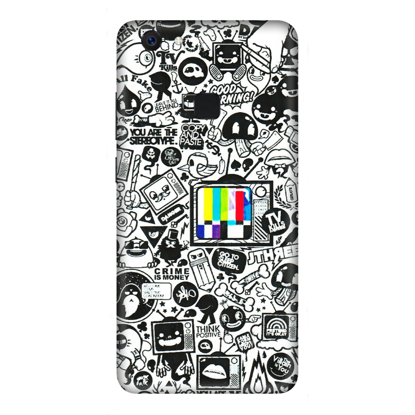 VIVO Z/V/X/T/U/S Series Phone Skins (All Models) - Doodles Positive Art - 3D Embossed Finish (L-263) Vivo Z10