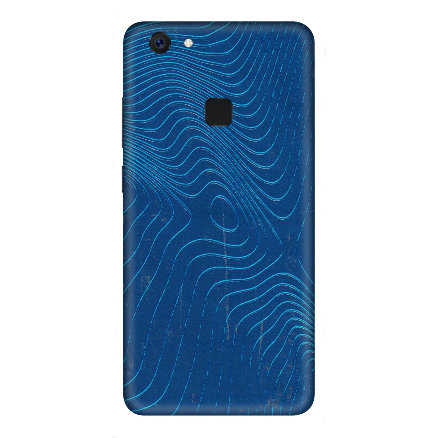 VIVO Z/V/X/T/U/S Series Phone Skins (All Models) - Abstract Blue Line Map - 3D Embossed Finish (L-272) Vivo Z10