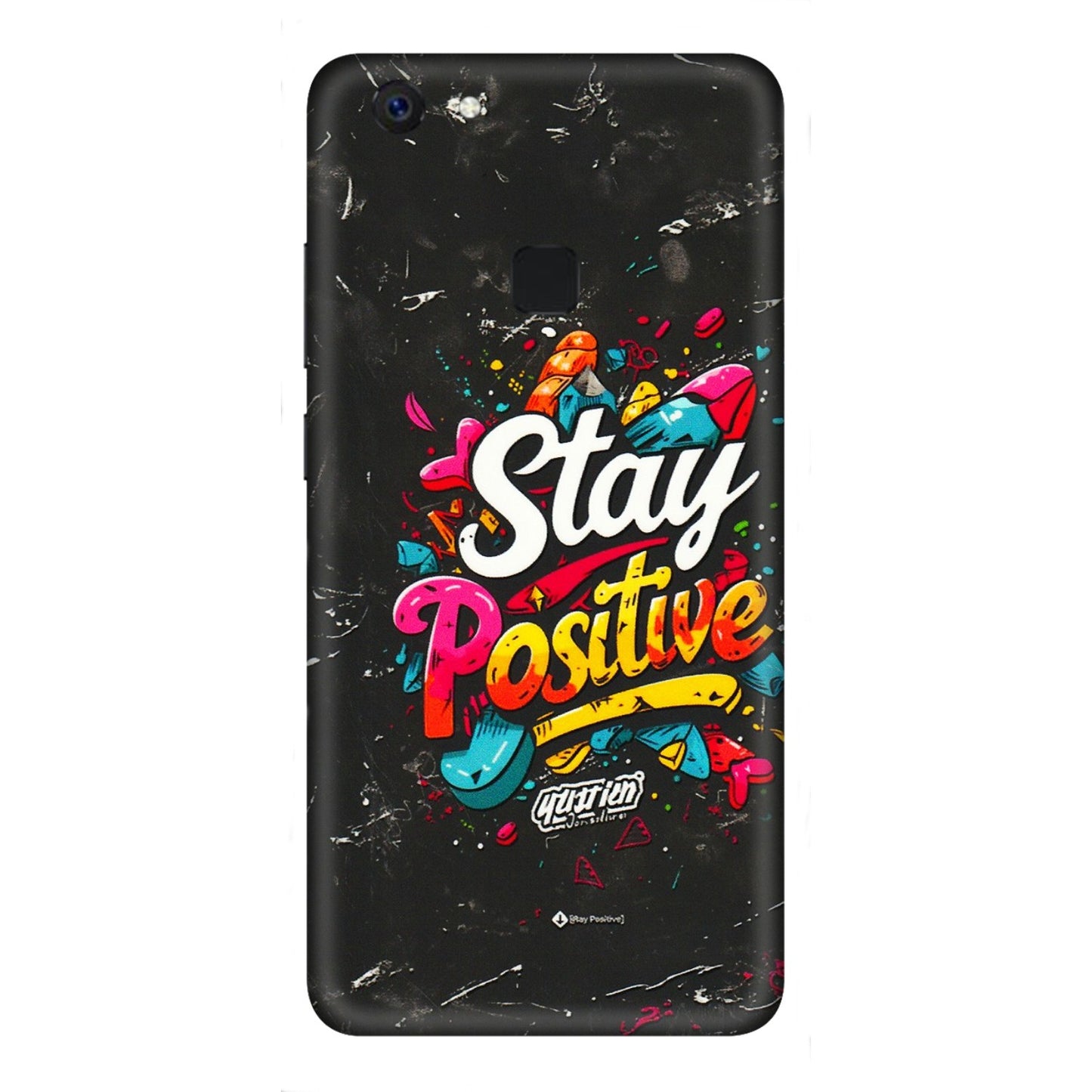 VIVO Z/V/X/T/U/S Series Phone Skins (All Models) - Stay Positive Black - 3D Embossed Finish (L-31) Vivo Z10
