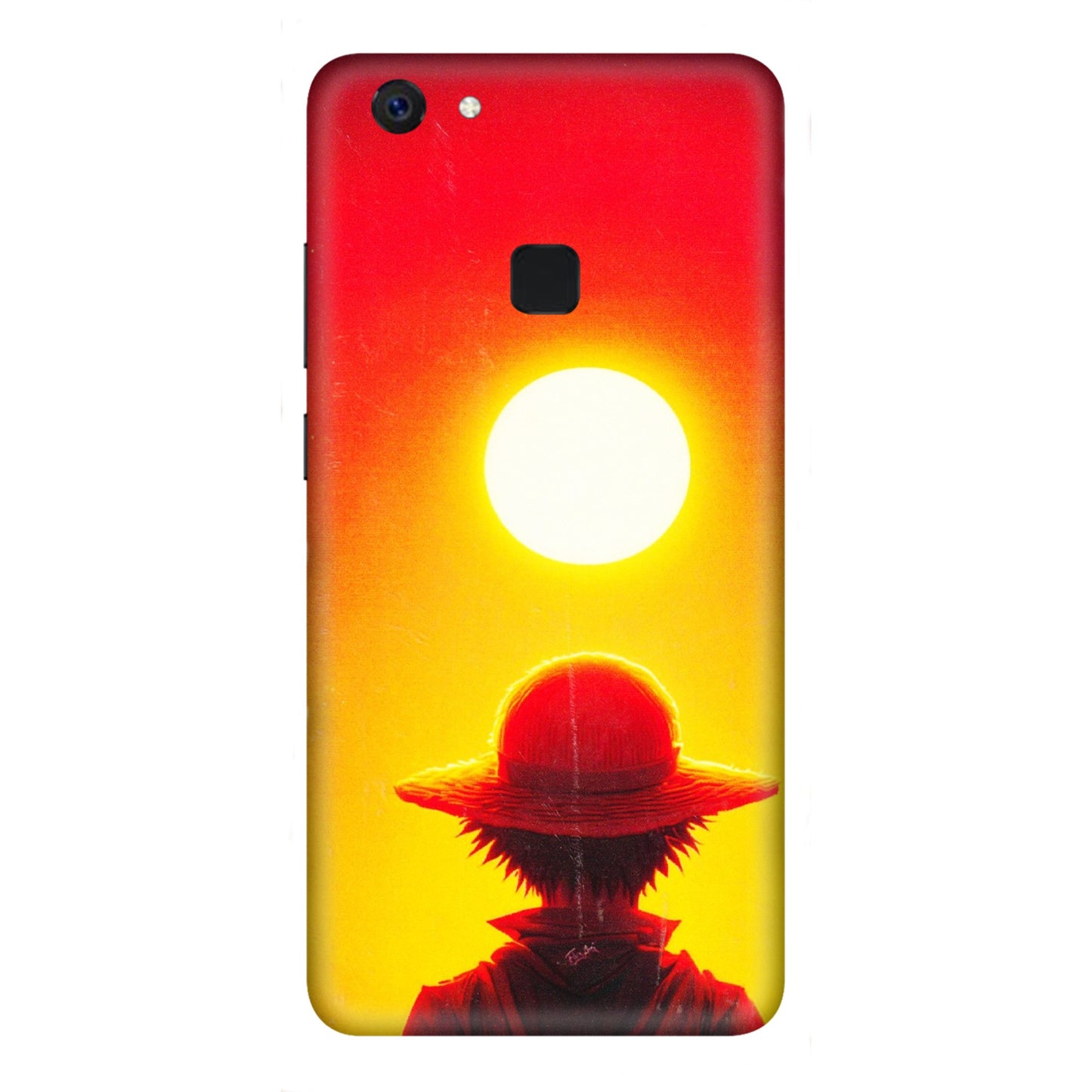VIVO Z/V/X/T/U/S Series Phone Skins (All Models) - Cool Sunset With Monkey D.Luffy Anime - 3D Embossed Finish (L-329) Vivo Z10