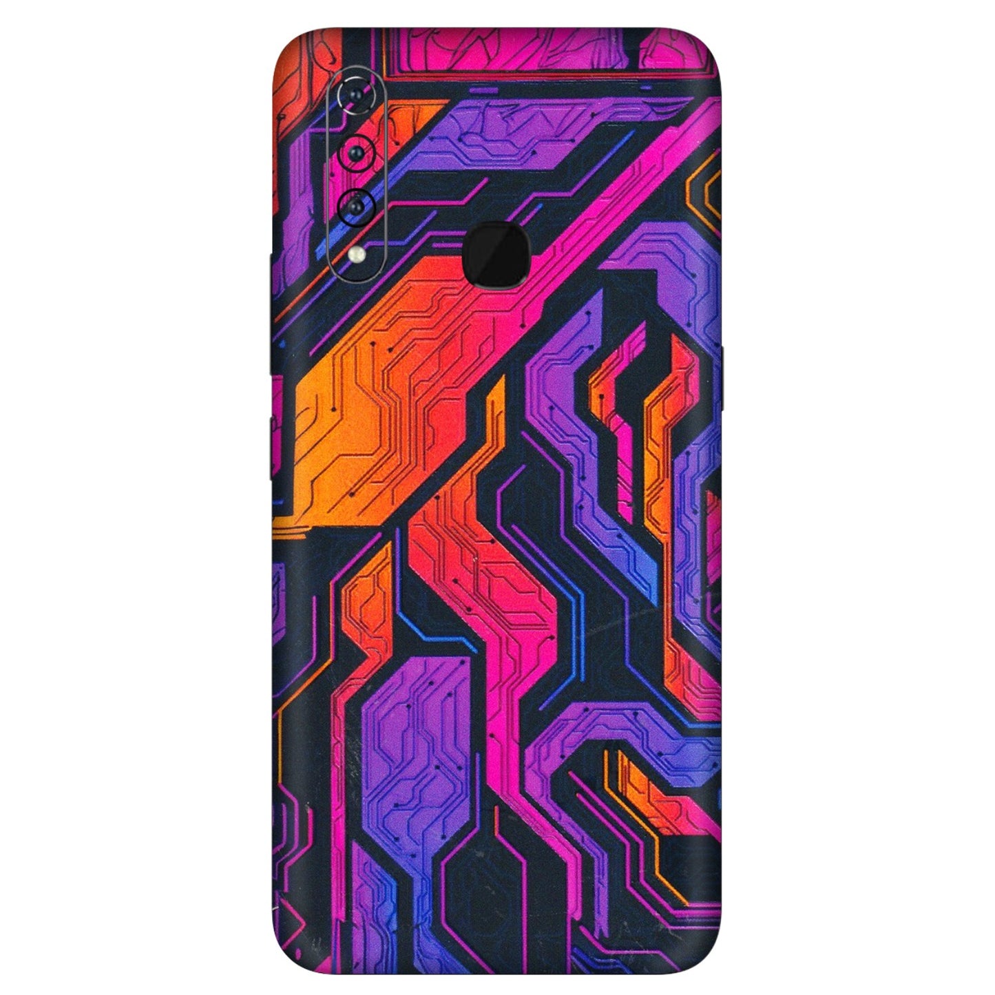 VIVO Z/V/X/T/U/S Series Phone Skins (All Models) - Tech Circuits Futuristic - 3D Embossed Finish (L-07) Vivo Z1 Pro