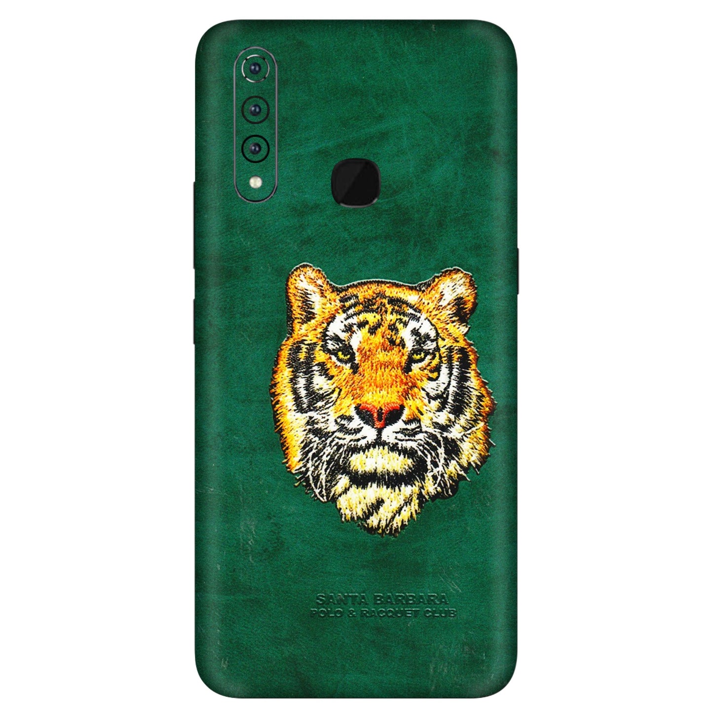 VIVO Z/V/X/T/U/S Series Phone Skins (All Models) - Leather Feel Tiger - 3D Embossed Finish (L-111) Vivo Z1 Pro