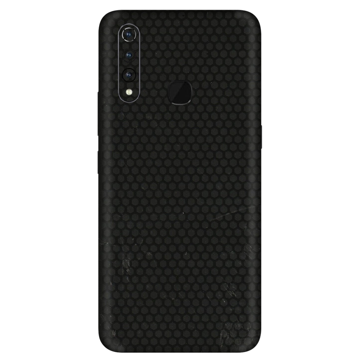 VIVO Z/V/X/T/U/S Series Phone Skins (All Models) - Black honeycomb - 3D Embossed Finish (L-114) Vivo Z1 Pro
