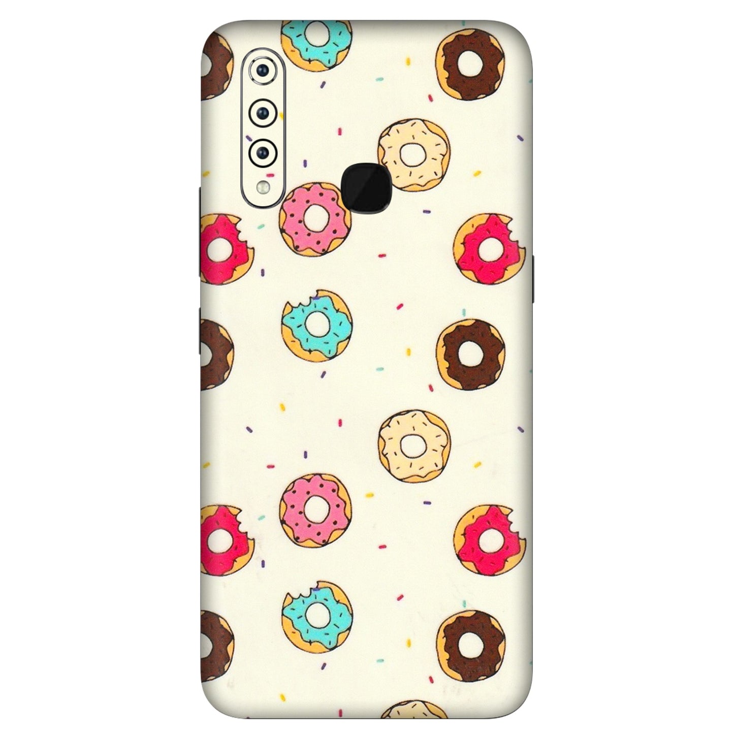 VIVO Z/V/X/T/U/S Series Phone Skins (All Models) - Mini Donuts Doodle Art - 3D Embossed Finish (L-122) Vivo Z1 Pro