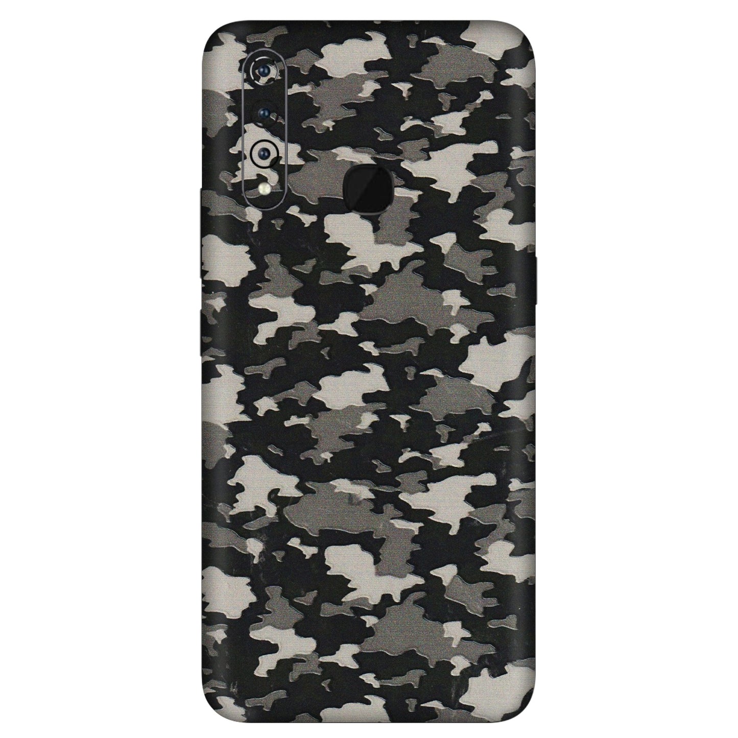 VIVO Z/V/X/T/U/S Series Phone Skins (All Models) - Black/Grey Camoflaunge - 3D Embossed Finish (L-142) Vivo Z1 Pro