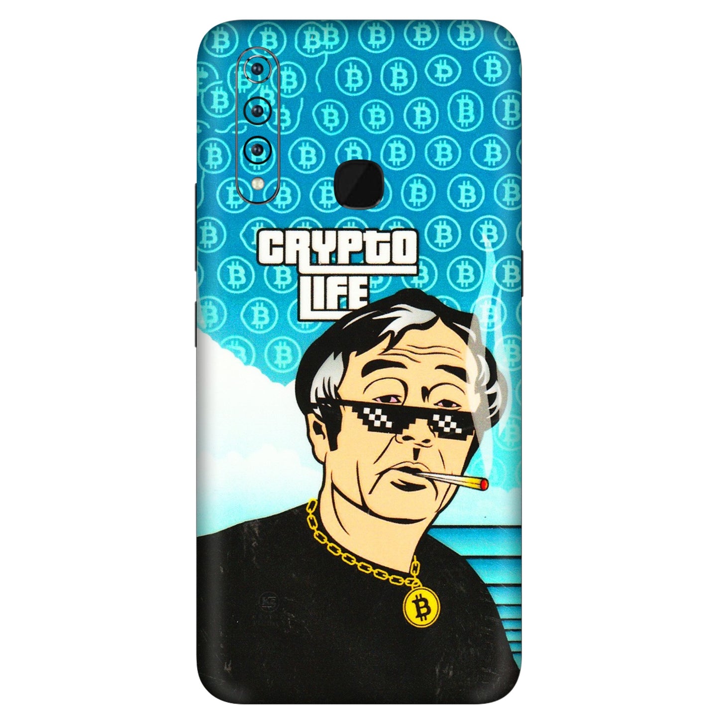 VIVO Z/V/X/T/U/S Series Phone Skins (All Models) - Crypto Thug Life - 3D Embossed Finish (L-179) Vivo Z1 Pro