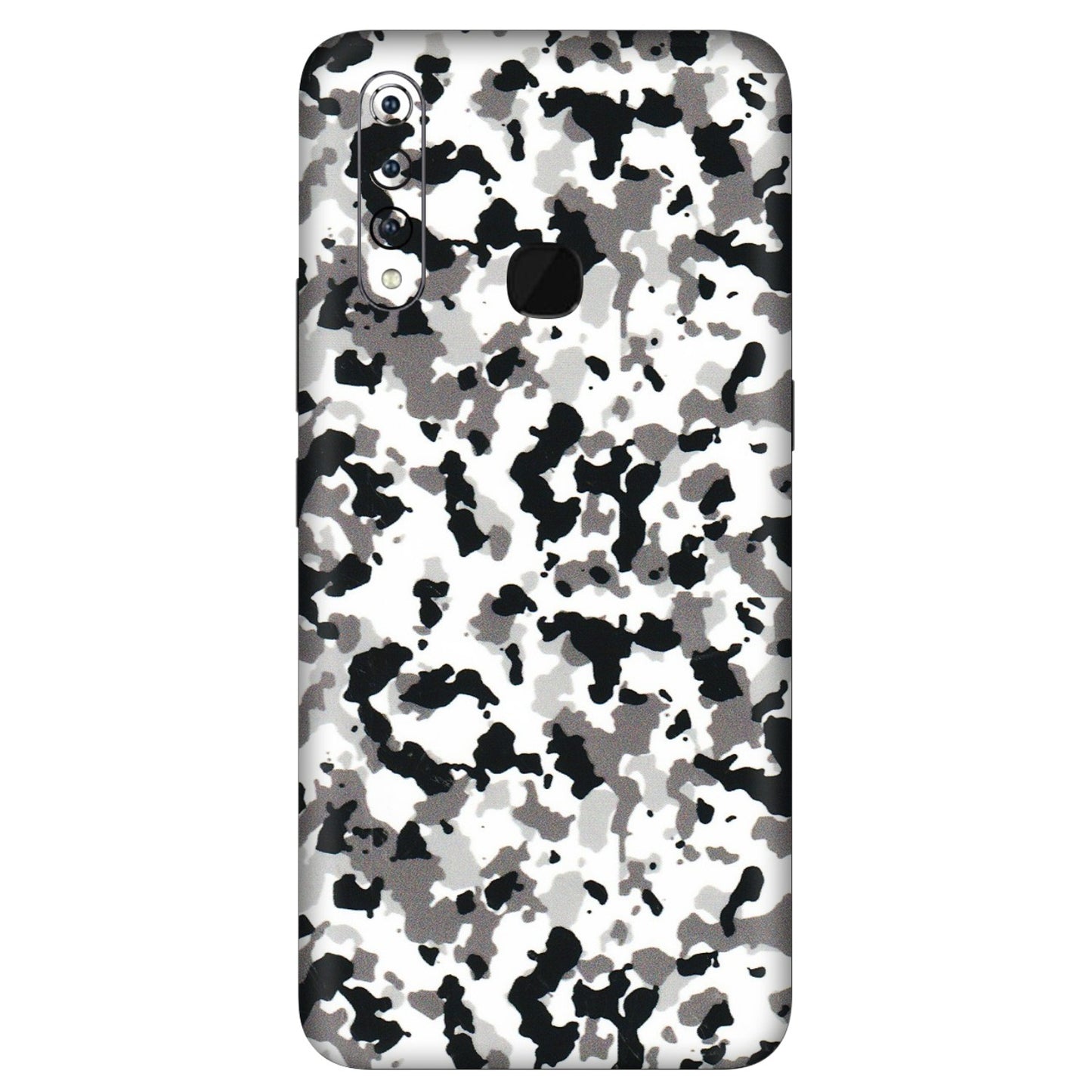VIVO Z/V/X/T/U/S Series Phone Skins (All Models) - White Black Camouflage - 3D Embossed Finish (L-18) Vivo Z1 Pro